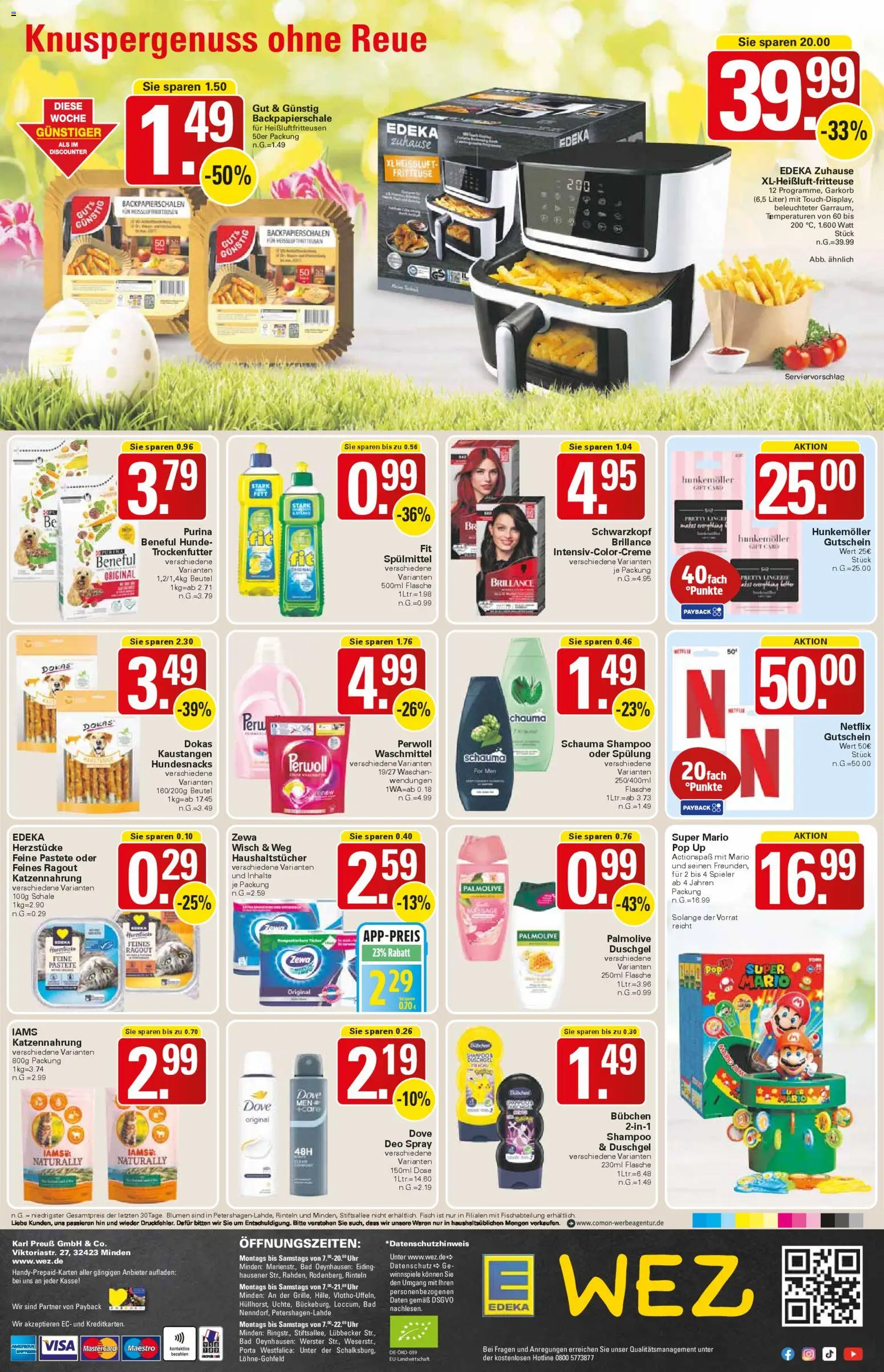 WEZ Prospekt 	 – gültig ab 30.03.2026 | Seite: 16 | Produkte: Bad, Zewa, Duschgel, Fritteuse