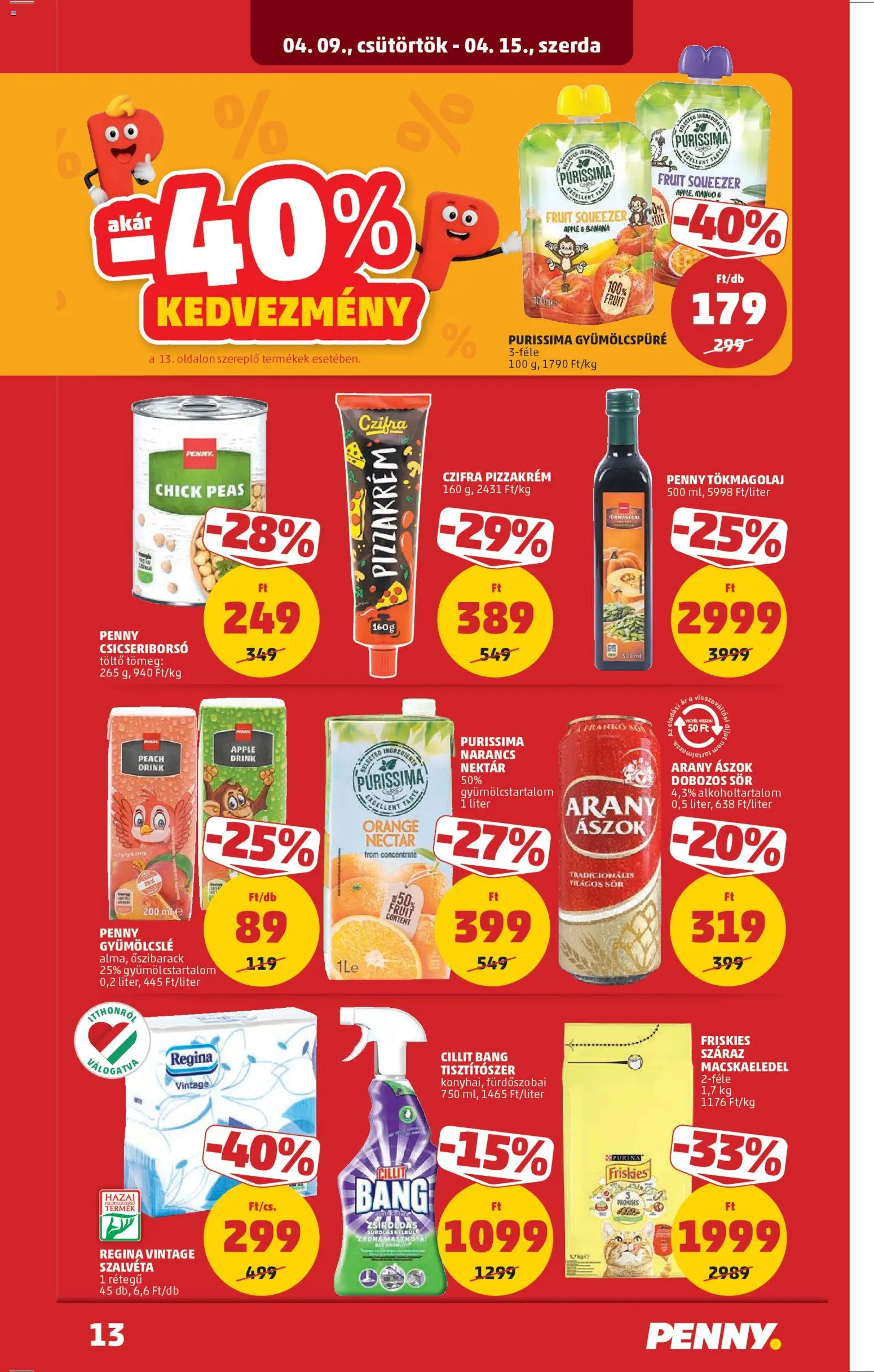 PENNY akciós ujság - amely érvényes a következő dátumtól: 09.04.2026 | Oldal: 17 | Termékek: Dobozos sör, Sör, Narancs, Só