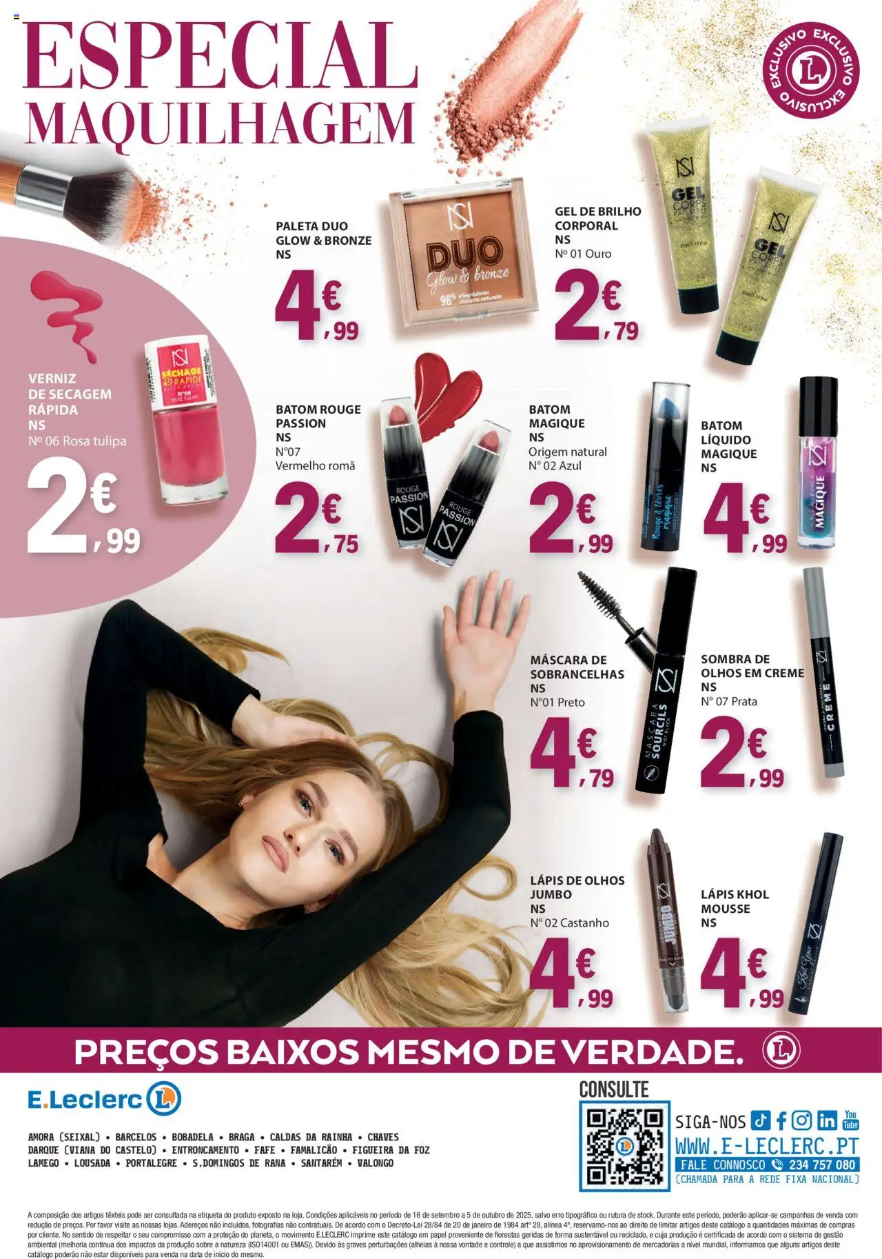 E.Leclerc - Folheto Moda e Beleza │ válido de 16.09.2025 | Página: 16 | Produtos: Lápis de olhos, Batom, Maquilhagem, Verniz
