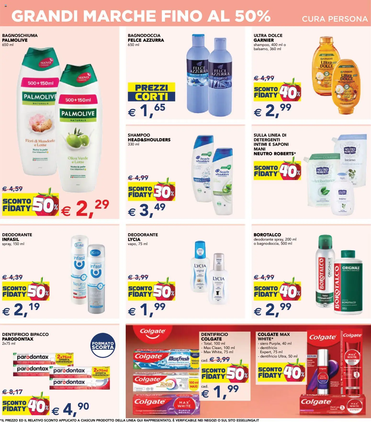 Volantino Esselunga S del 08.04.2026 | Pagina: 10 | Prodotti: Shampoo, Deodorante, Intimo, Latte