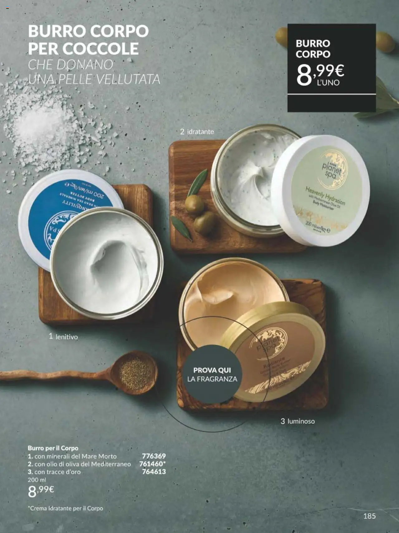 Volantino Avon del 01.09.2025 | Pagina: 185 | Prodotti: Burro, Body, Fragranza, Olio di Oliva