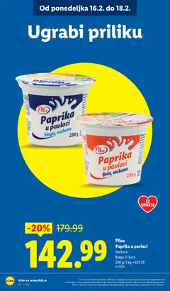 Pilos Paprika u pavlaci, Seckana Blaga ili ljuta 230 g - pregled Lidl kataloga - važi od 12.02.2026 | Strana: 12