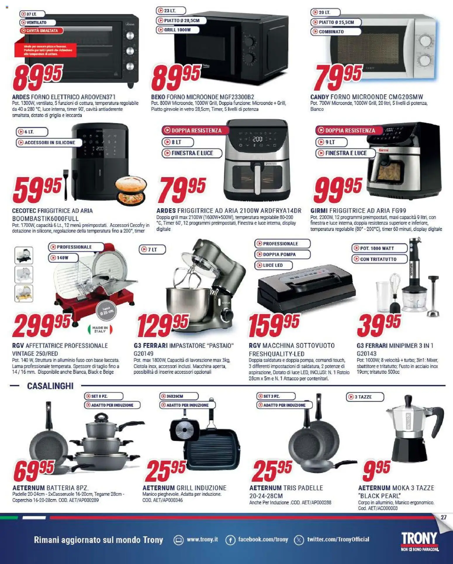Volantino Trony del 15.01.2026 | Pagina: 27 | Prodotti: Microonde, Tritatutto, Silicone, Griglia
