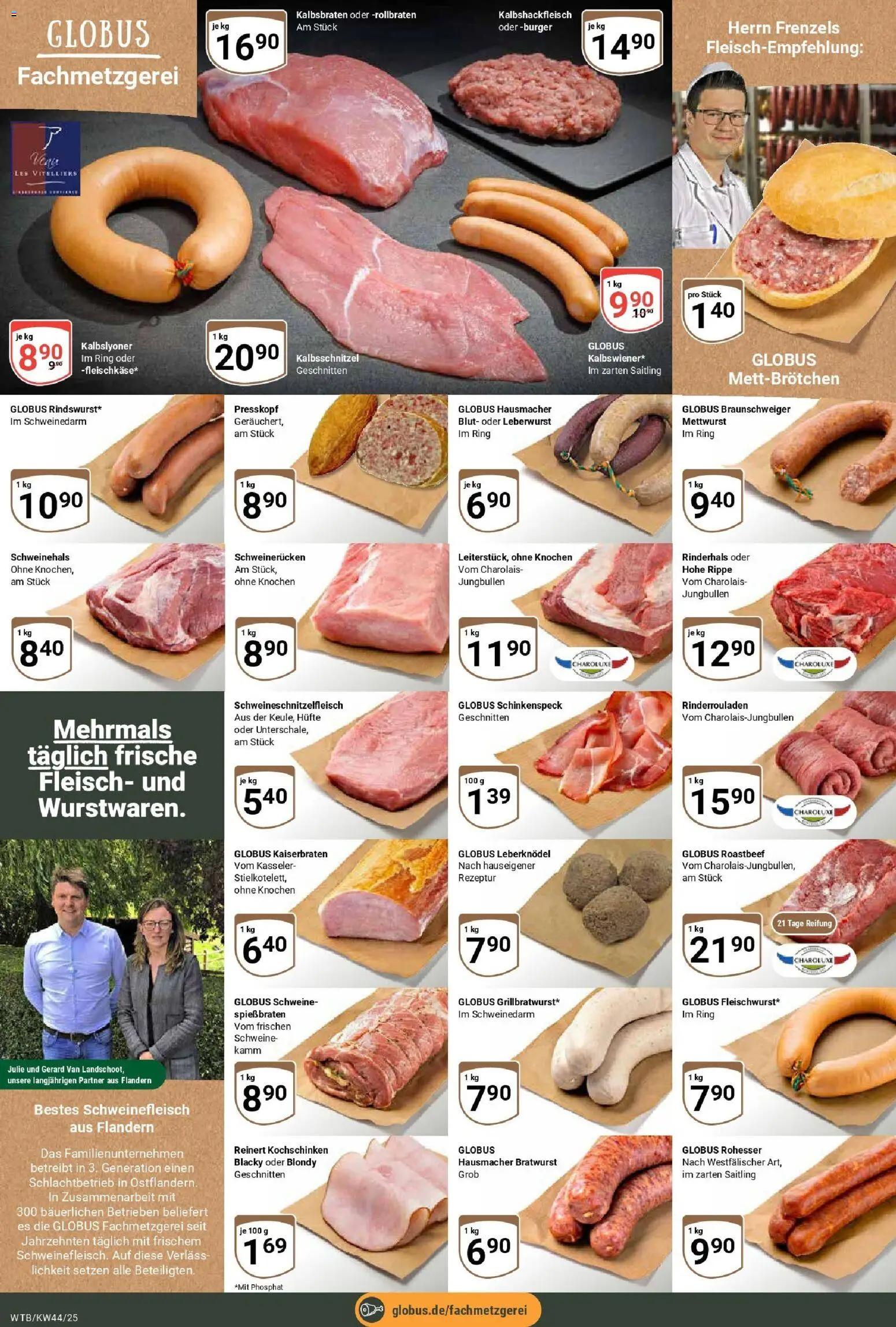 Globus prospekt Wächtersbach	 – gültig ab 26.10.2025 | Seite: 8 | Produkte: Rinderrouladen, Bratwurst, Burger, Roastbeef