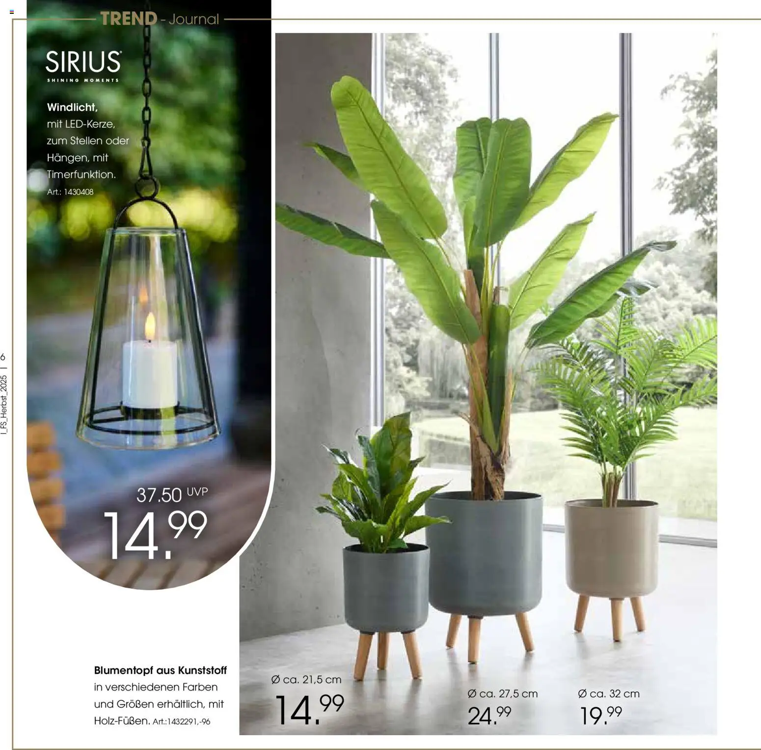 Zurbrüggen Trend-Journal Herbst – gültig ab 21.10.2025 | Seite: 6 | Produkte: Blumentopf