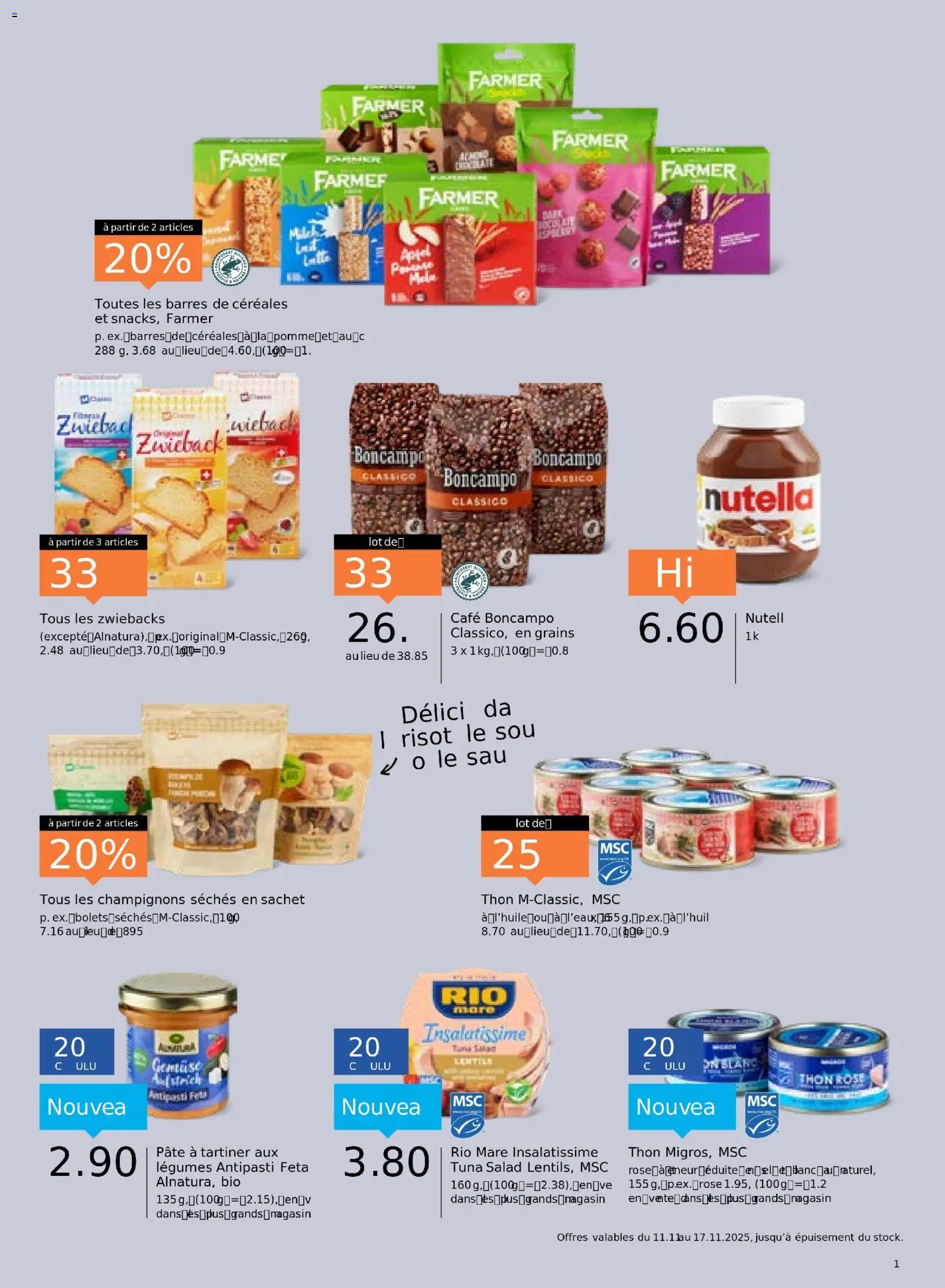 Migros Aktionen FR – gültig ab 11.11.2025 | Seite: 17 | Produkte: Feta, Spabad, Champignons