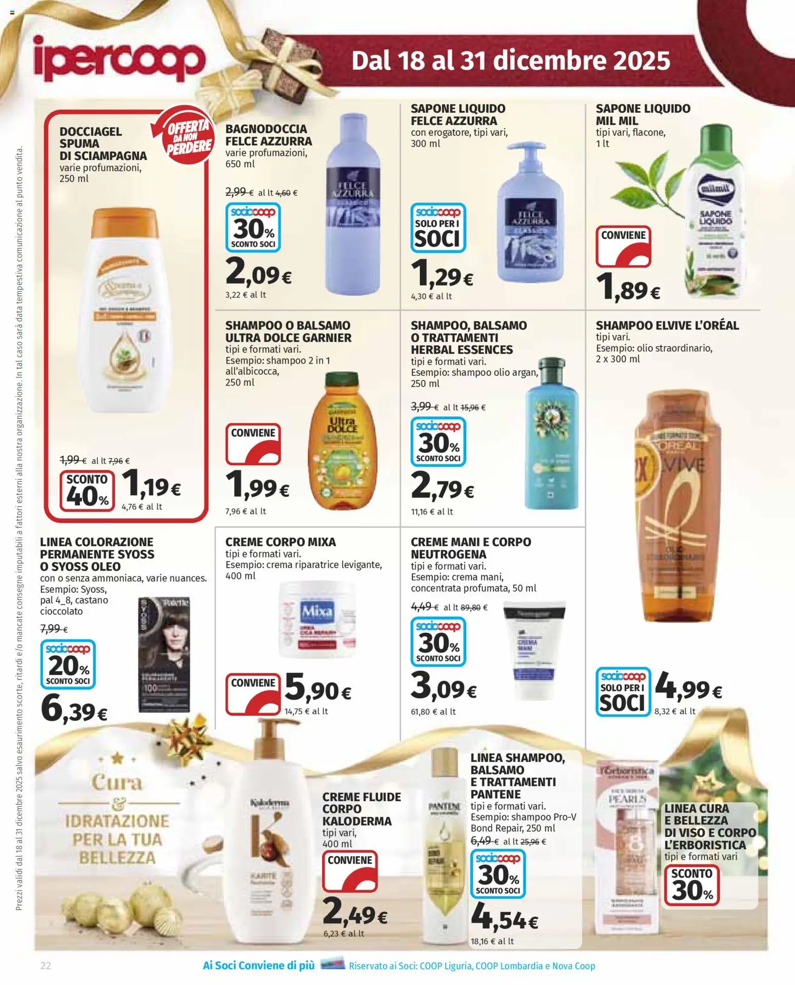 Volantino Ipercoop del 18.12.2025 | Pagina: 22 | Prodotti: Crema, Cioccolato, Olio, Data