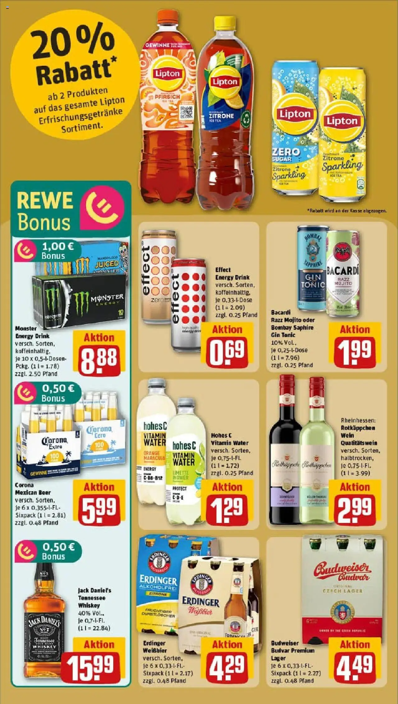 Rewe prospekt Dormagen / Zons	 - gültig ab dem 03.08.2025 | Seite: 11 | Produkte: Erdinger, Jack Daniel's, Monster, Limette