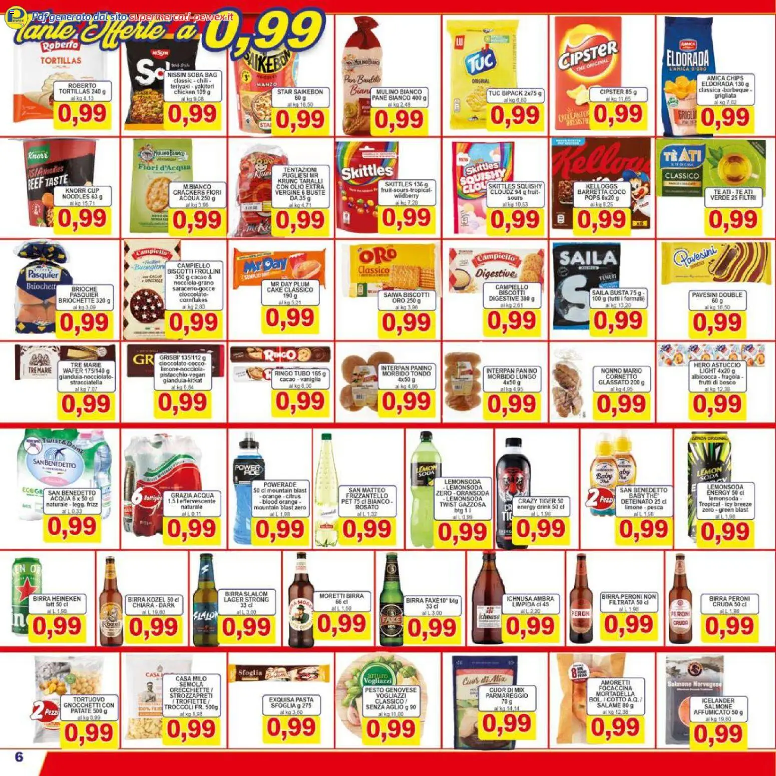 Volantino Pewex del 16.01.2026 | Pagina: 6 | Prodotti: Salame, Birra, Mortadella, Astuccio