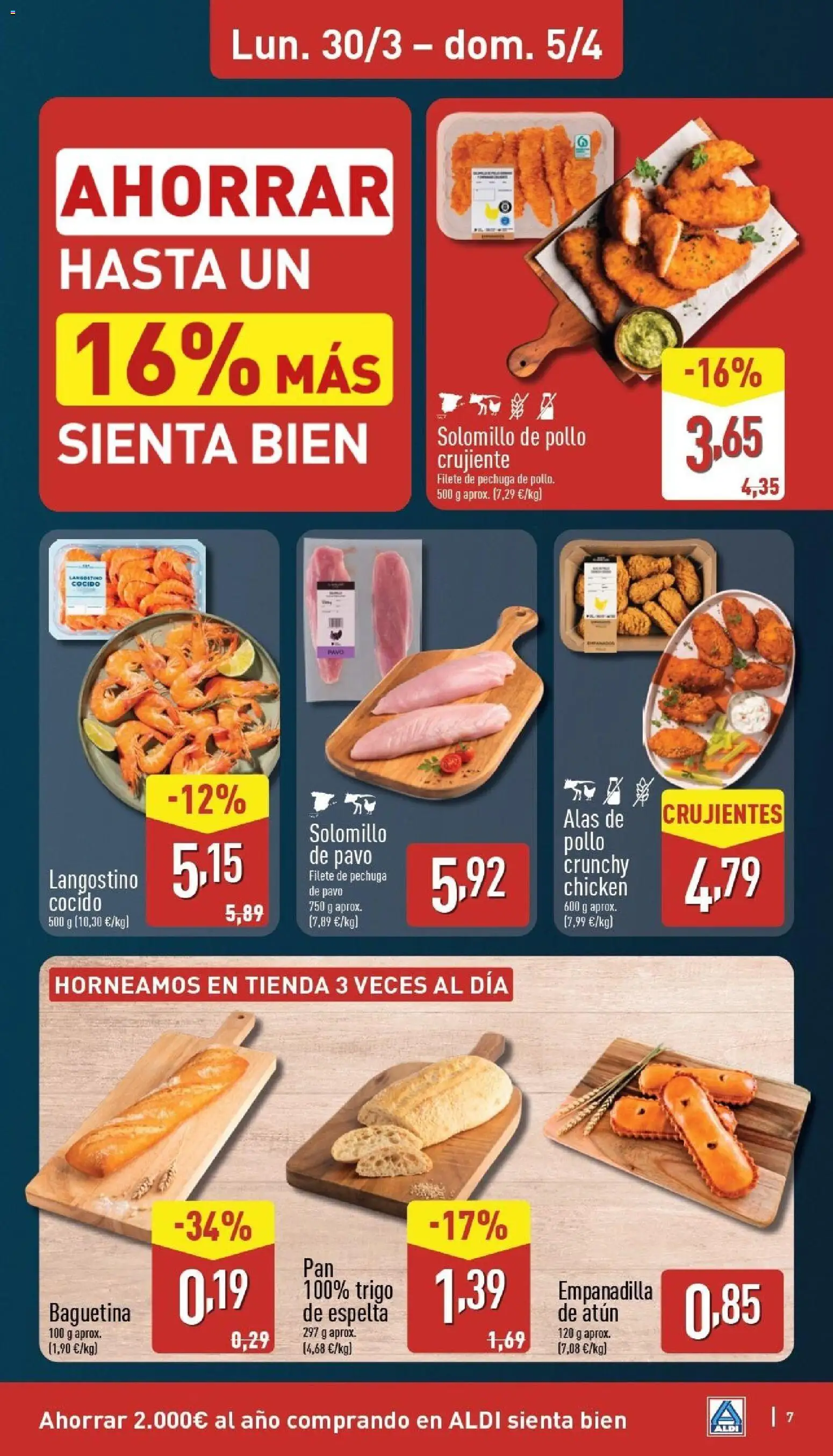 Aldi folleto Canarias │ válido desde el 30.03.2026 | Página: 7 | Productos: Pan, Filete, Langostino