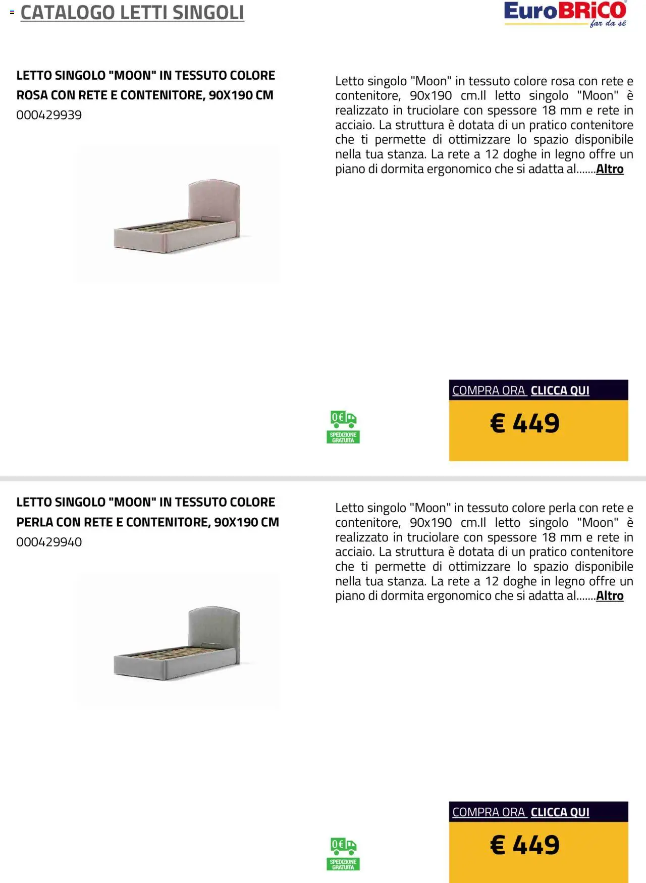 Volantino Eurobrico del 23.07.2025 | Pagina: 43 | Prodotti: Contenitore, Letto