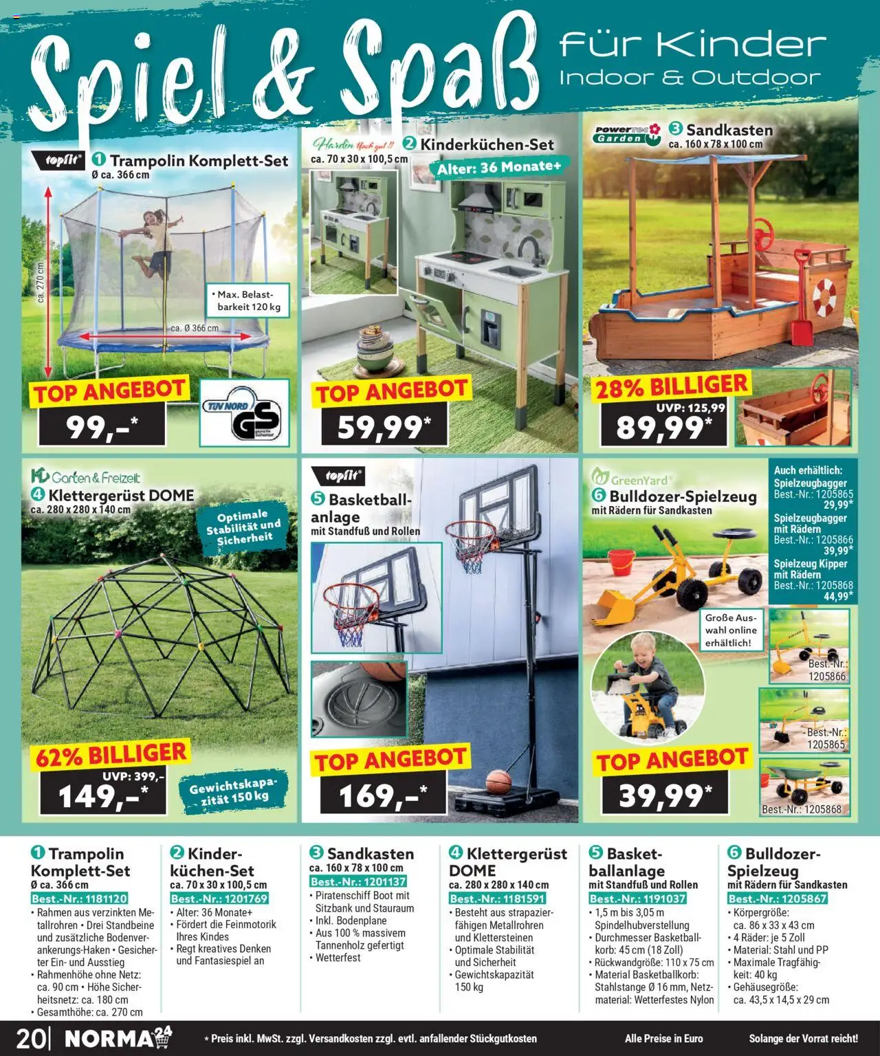Norma - Bestellmagazin August 2025 - gültig ab dem 01.08.2025 | Seite: 20 | Produkte: Top, Spiel, Sitzbank, Basketball