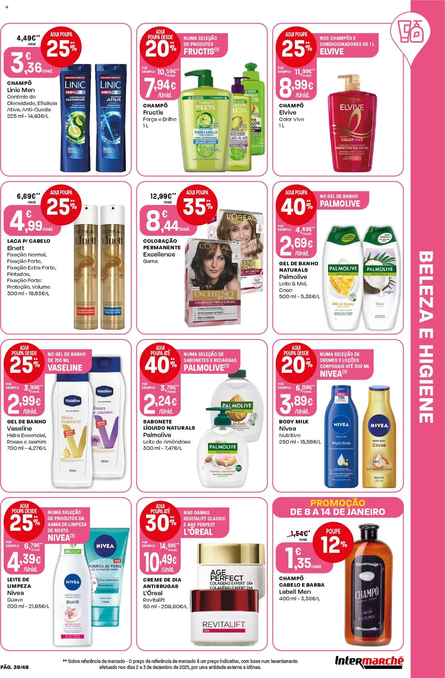 Intermarché folheto │ válido de 08.01.2026 | Página: 39 | Produtos: Gel de banho, Base, Banho, Creme
