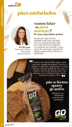 Pré-visualização Pingo Doce - Catálogo-Padaria válido de 20.05.2025 | Página: 14 | Produtos: Pão de forma, Farinha de trigo, Pão, Proteina