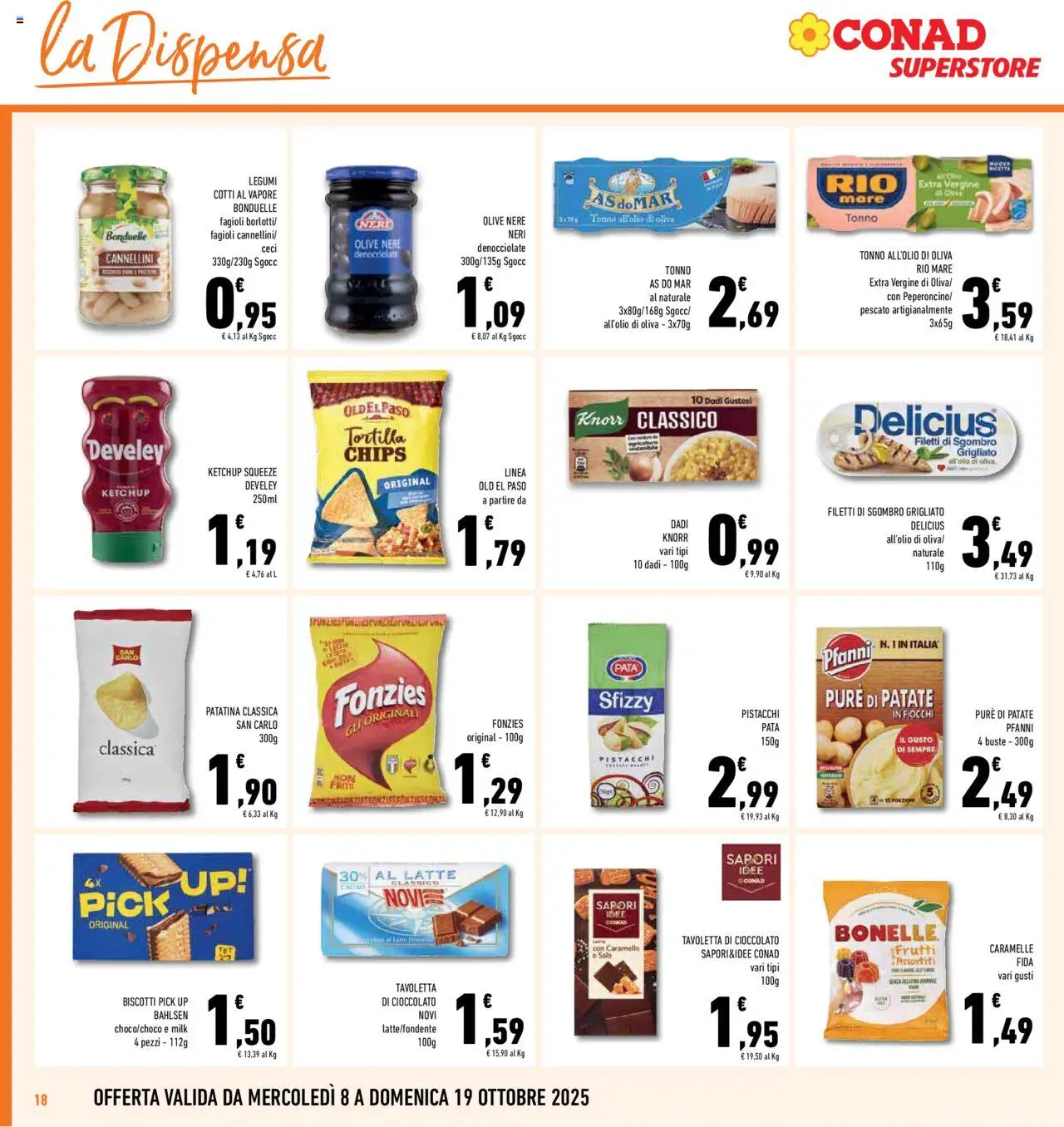 Volantino Conad del 08.10.2025 | Pagina: 18 | Prodotti: Legumi, Ketchup, Biscotti, Cacao