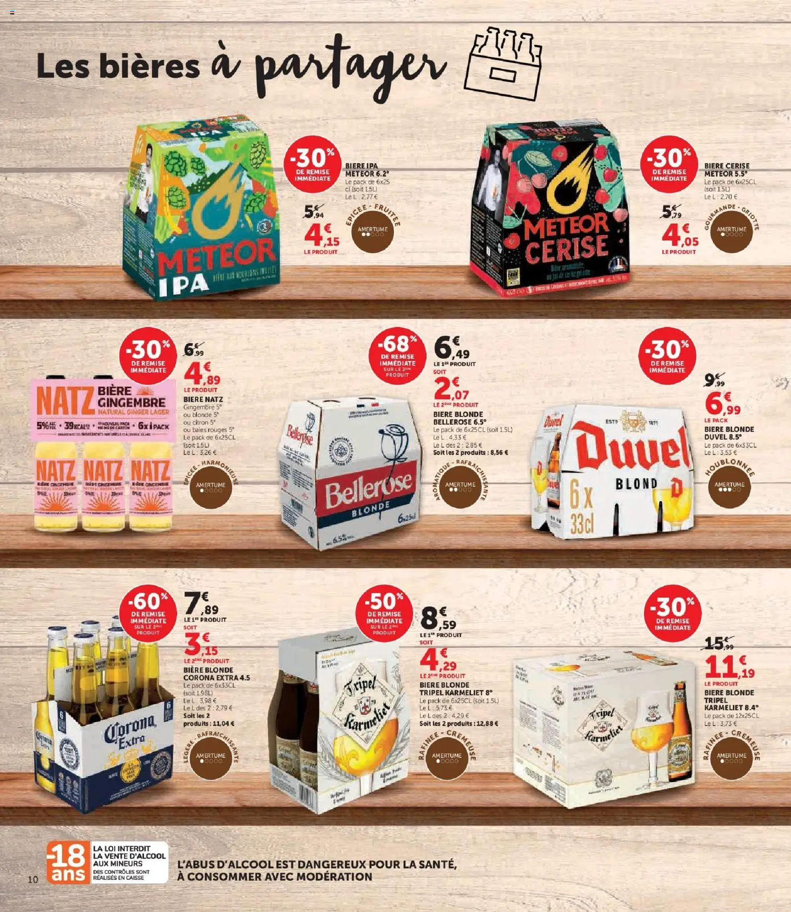 {H1} | Page: 10 | Produits: Citron, Bière blonde, Gingembre, Corona extra