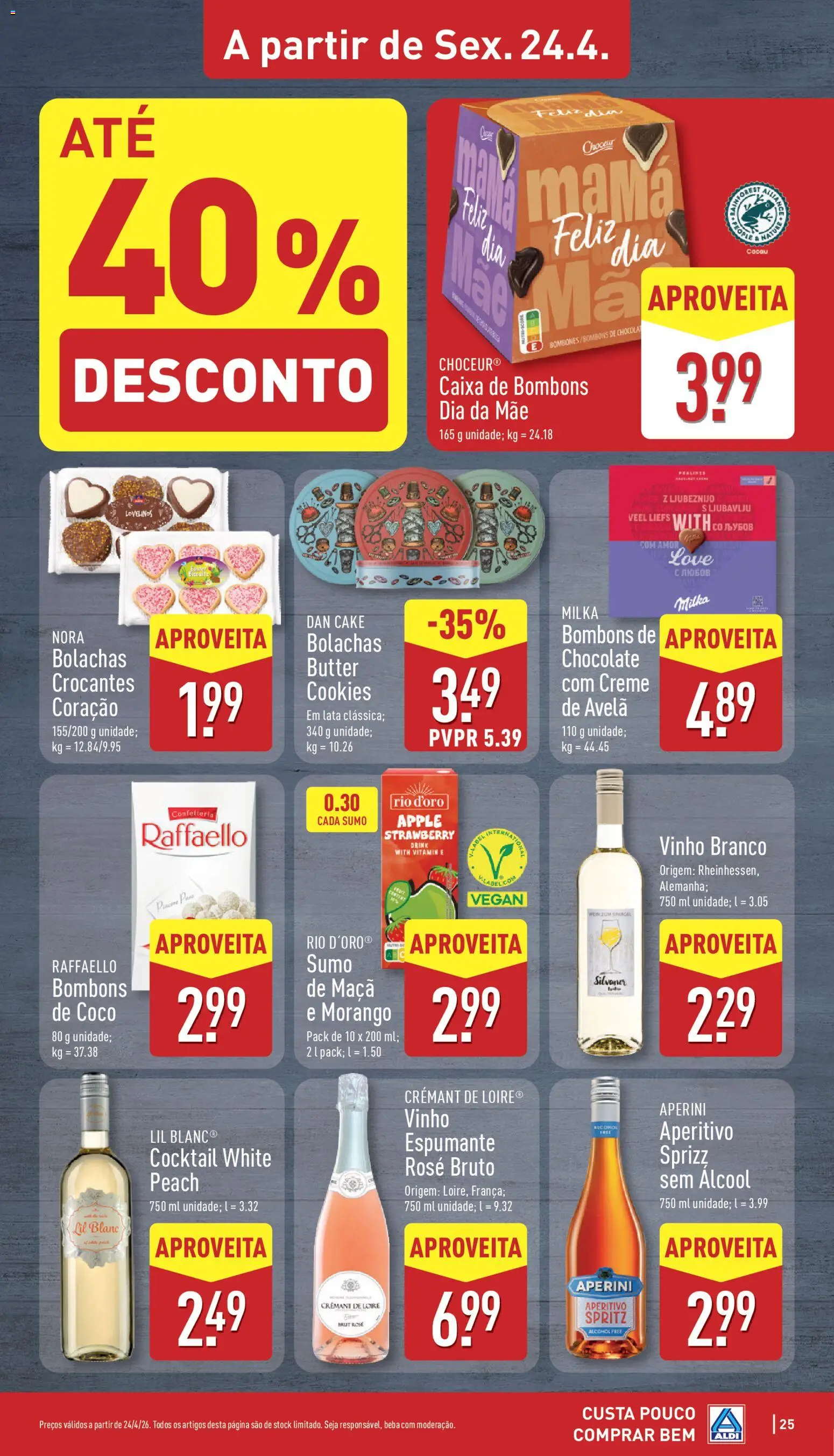 Aldi folheto │ válido de 20.04.2026 | Página: 25 | Produtos: Maça, Chocolate, Sumo, Creme