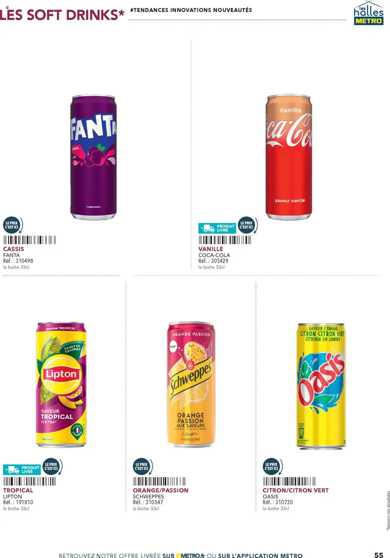  | Page: 55 | Produits: Cassis, Orange, Thé glacé, Thé