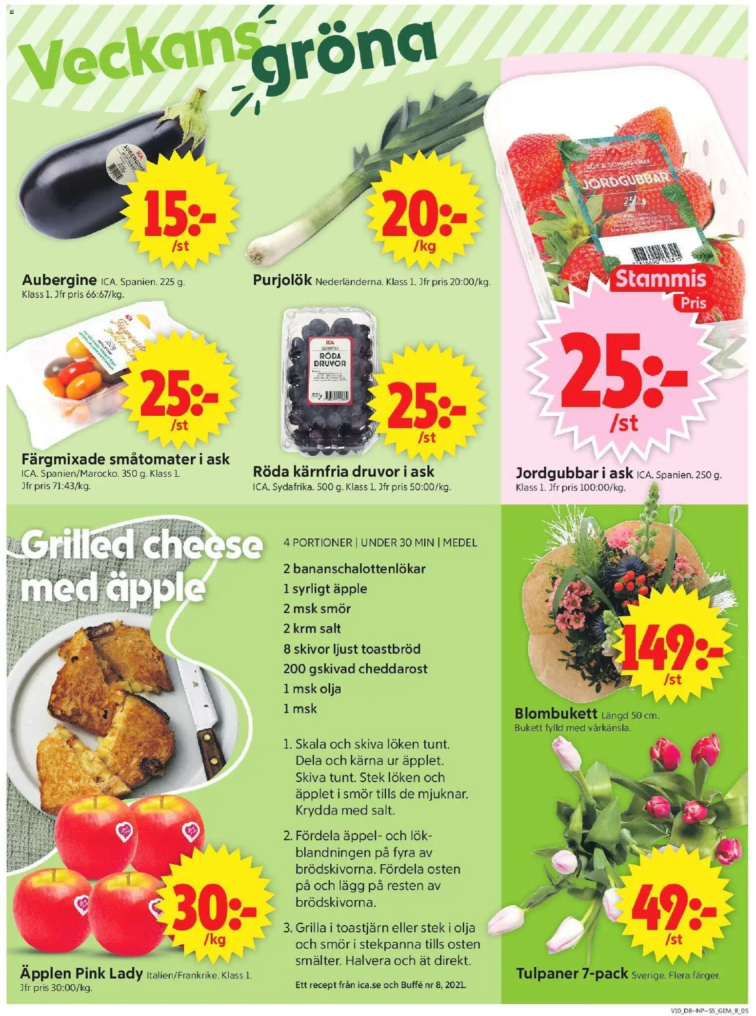ICA Supermarket reklamblad aktuell från 02.03.2026 | Sida: 5 | Produkter: Salt, Olja, Äpplen, Jordgubbar