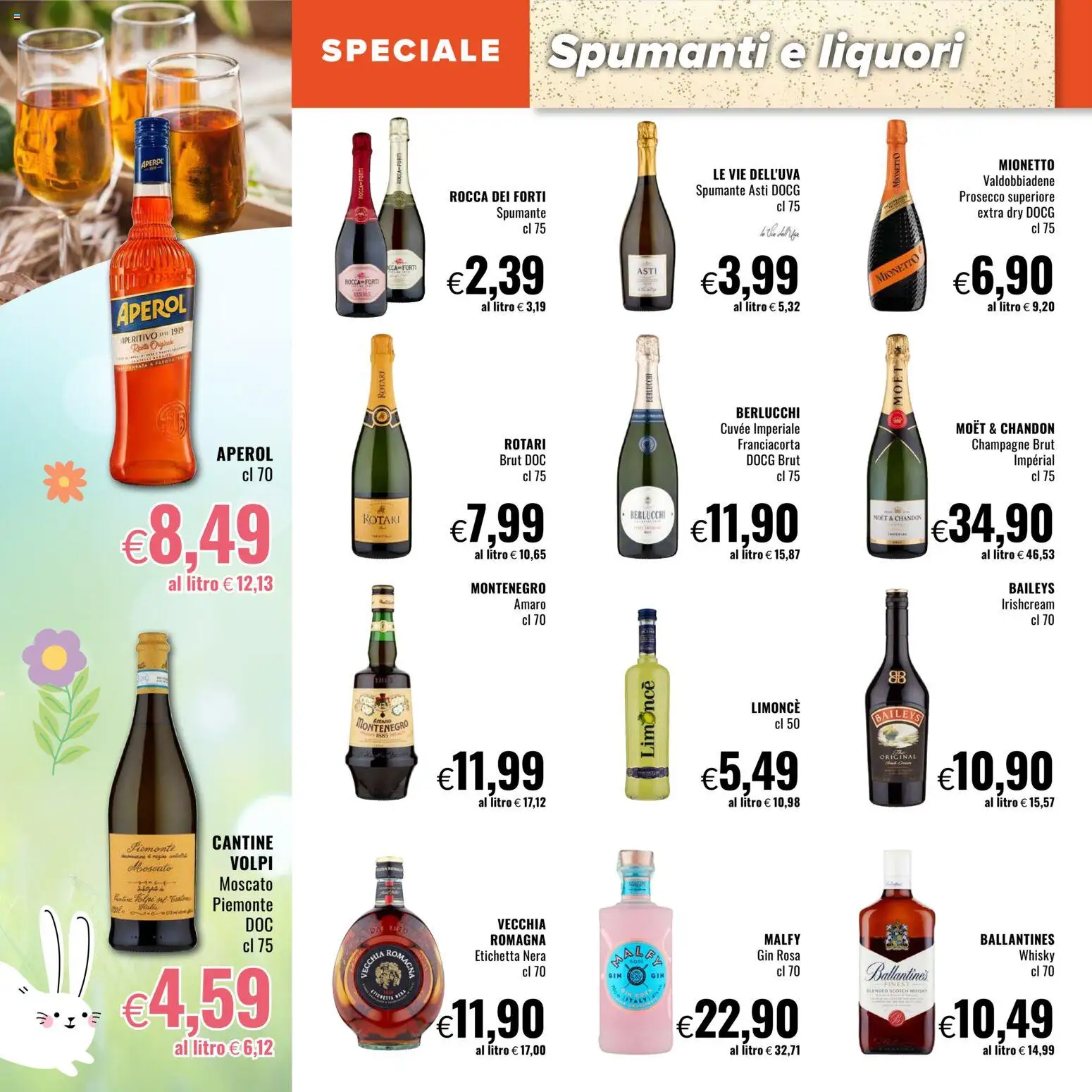Volantino Famila del 26.03.2026 | Pagina: 4 | Prodotti: Gin, Whisky, Spumante, Aperol
