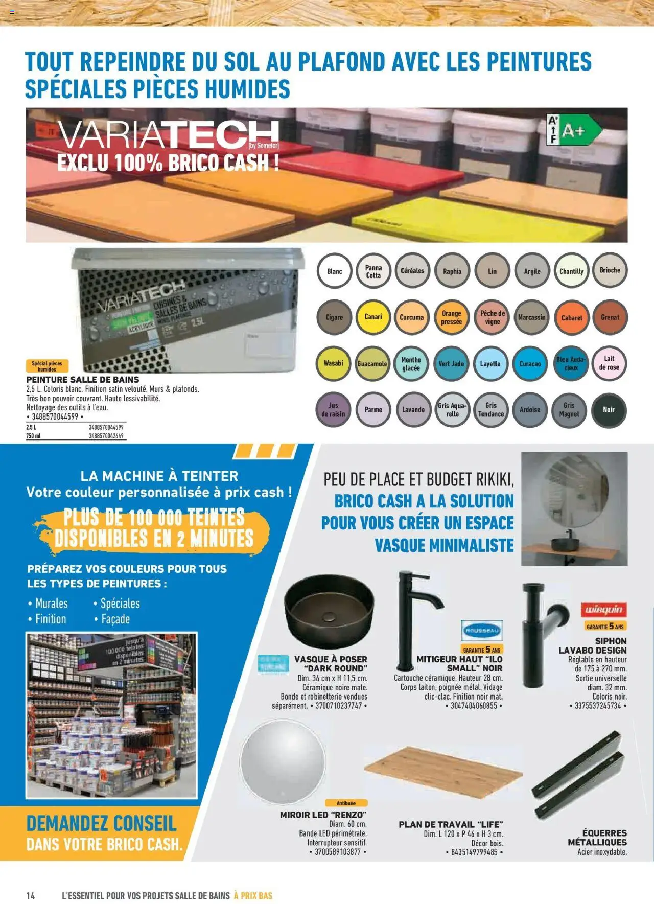 {H1} | Page: 14 | Produits: Lavande, Guacamole, Wasabi, Cartouche