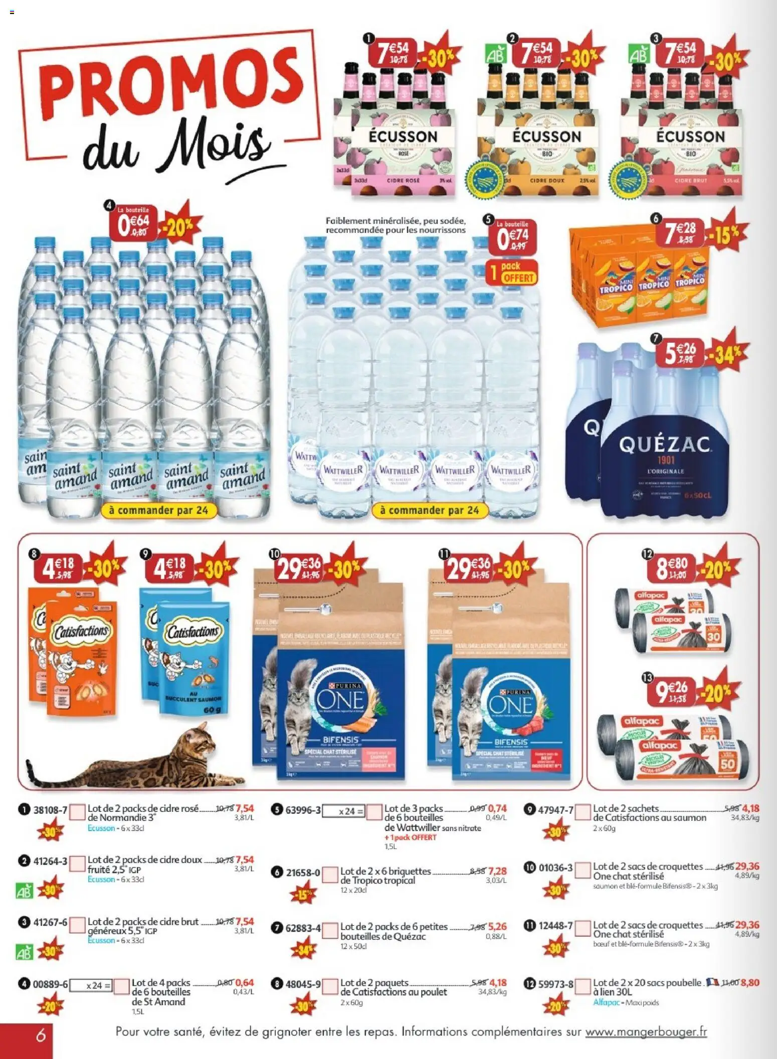 {H1} | Page: 6 | Produits: Poubelle, Cidre, Saumon, Sacs poubelle