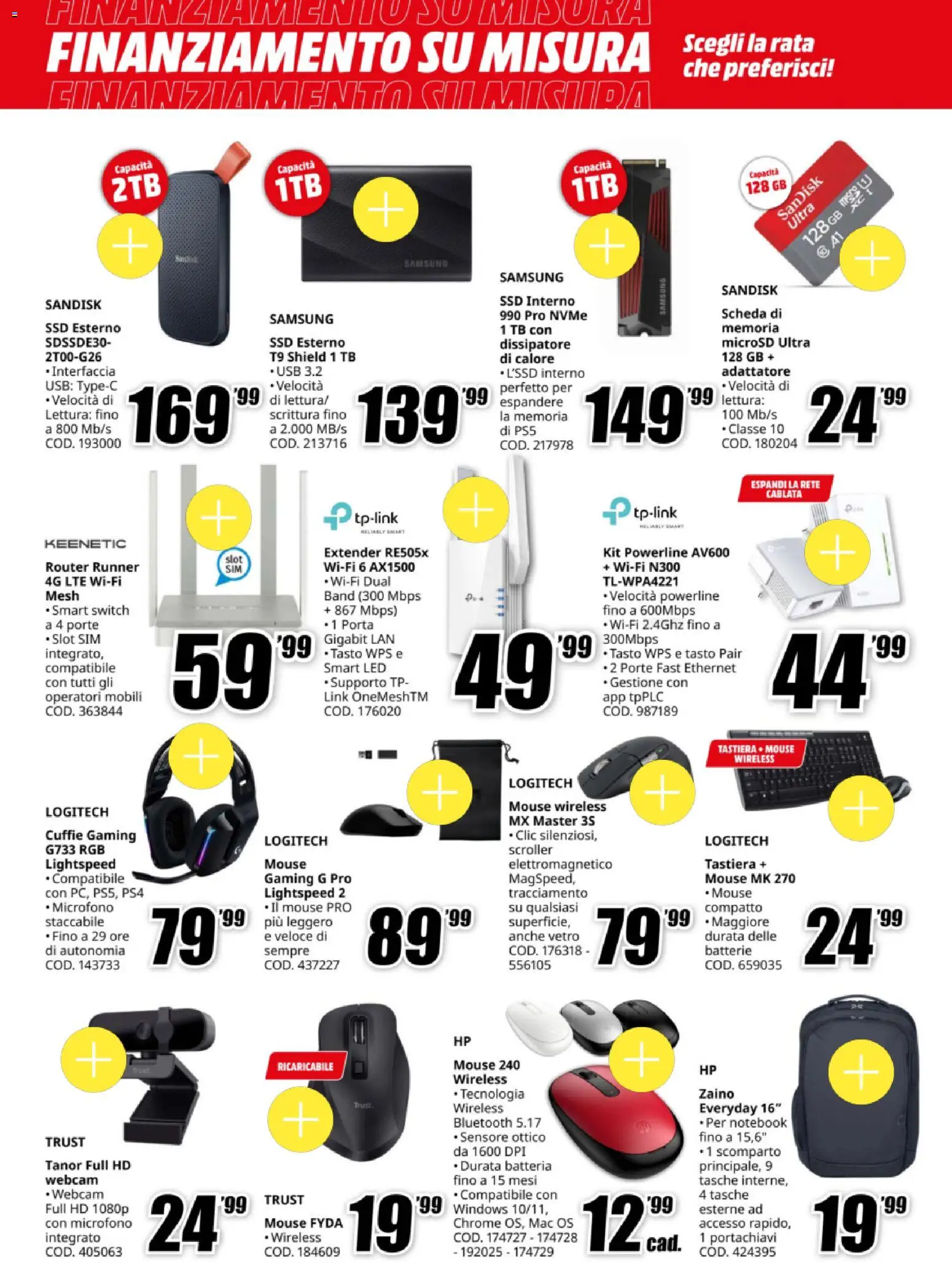Volantino Media World del 09.01.2026 | Pagina: 16 | Prodotti: Router, Tastiera, Cuffie, Microfono