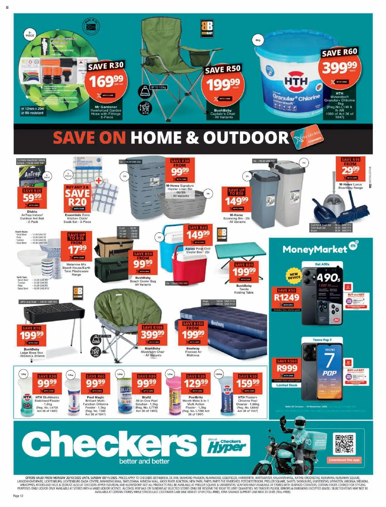 New Checkers catalogue – valid from 20.10.2025 | Page: 12 | Products: Bag, Chair, Brush, Garden hose