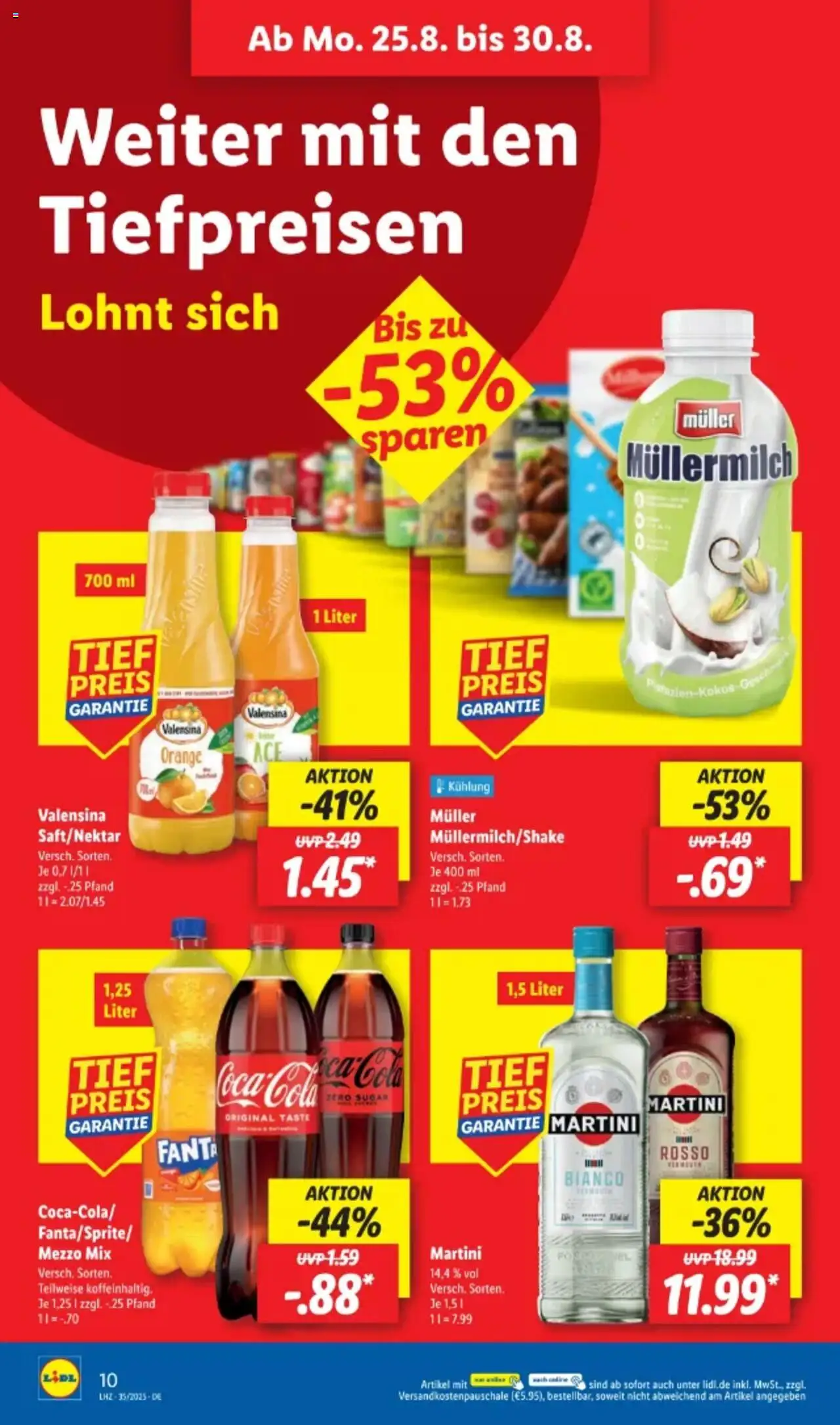Lidl Prospekt 	 - gültig ab dem 25.08.2025 | Seite: 16 | Produkte: Mezzo mix, Fanta, Valensina, Müllermilch
