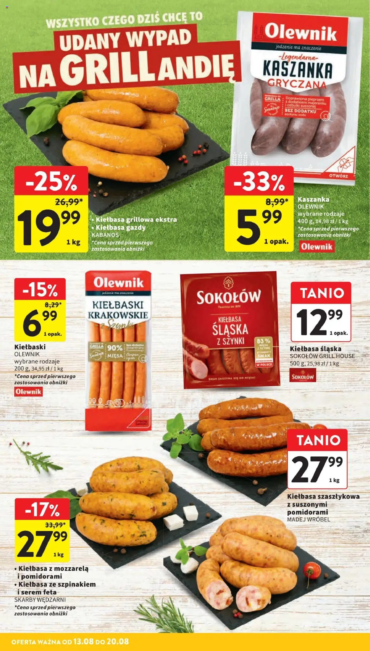 Intermarche Gazetka od 13.08.2025 | Strona: 10 | Produkty: Kiełbasa, Grill, Kaszanka, Mięta