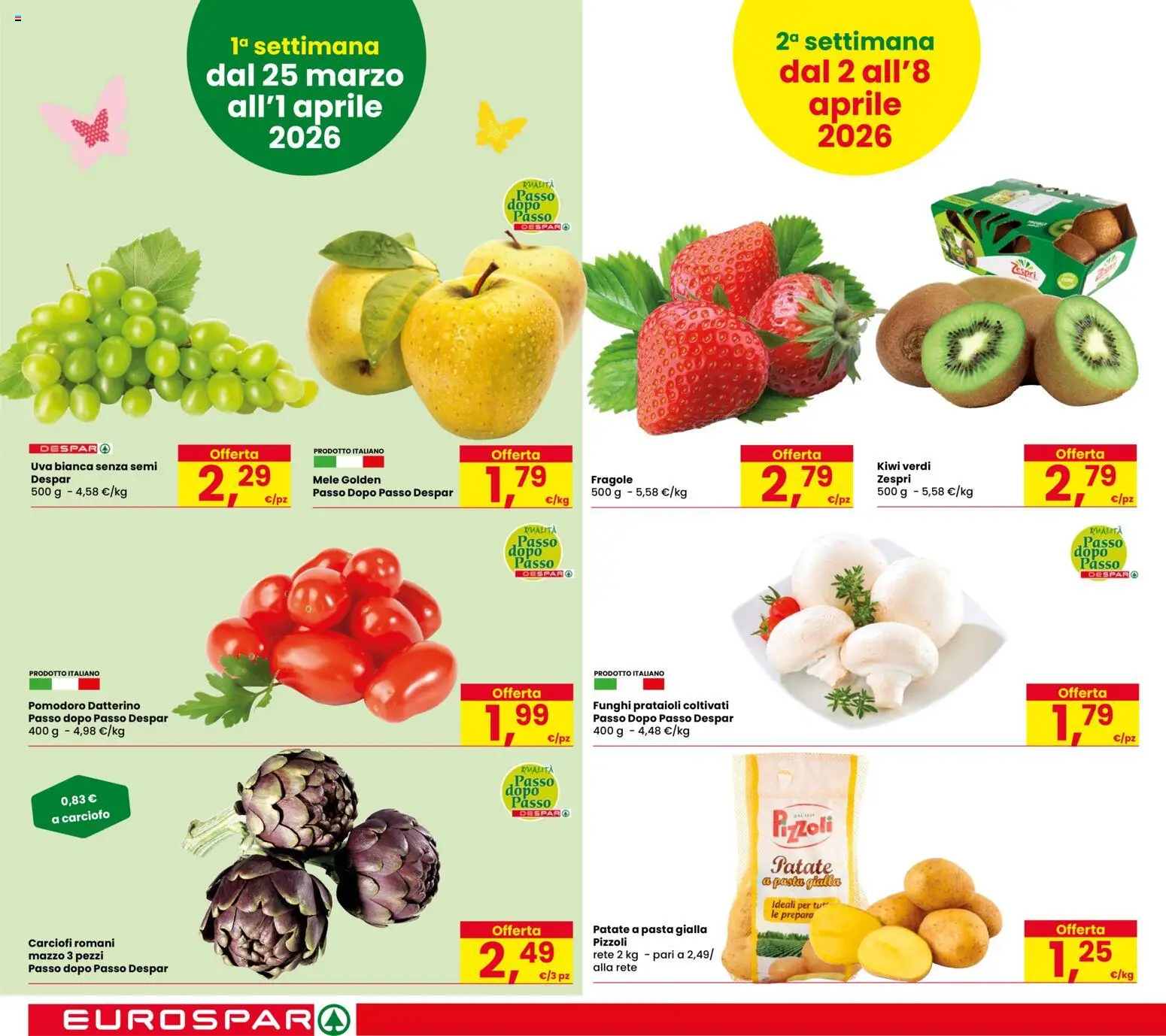 Volantino Despar del 26.03.2026 | Pagina: 10 | Prodotti: Kiwi, Pomodoro, Funghi, Uva