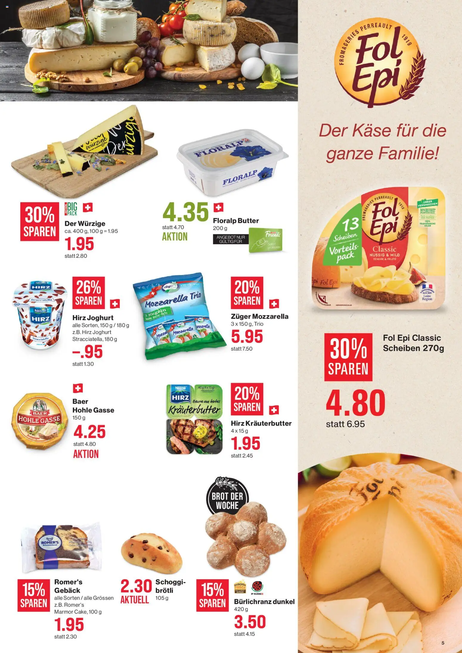 SPAR - SPAR Handels AG – gültig ab 30.04.2026 | Seite: 5 | Produkte: Kräuterbutter, Butter, Käse, Brot