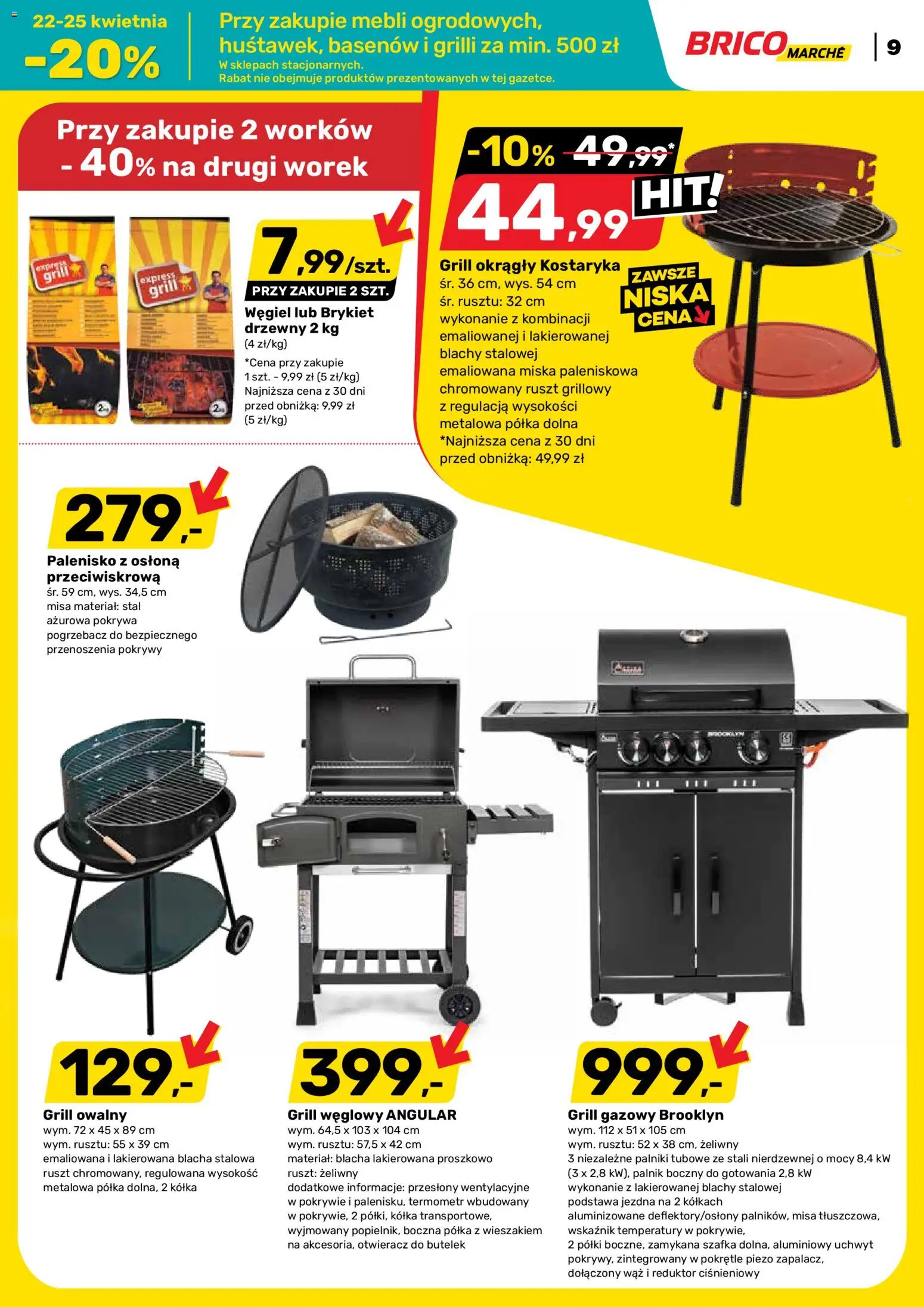 Brico Marché gazetka od 22.04.2026 | Strona: 9 | Produkty: Grill, Termometr, Grill gazowy, Półka