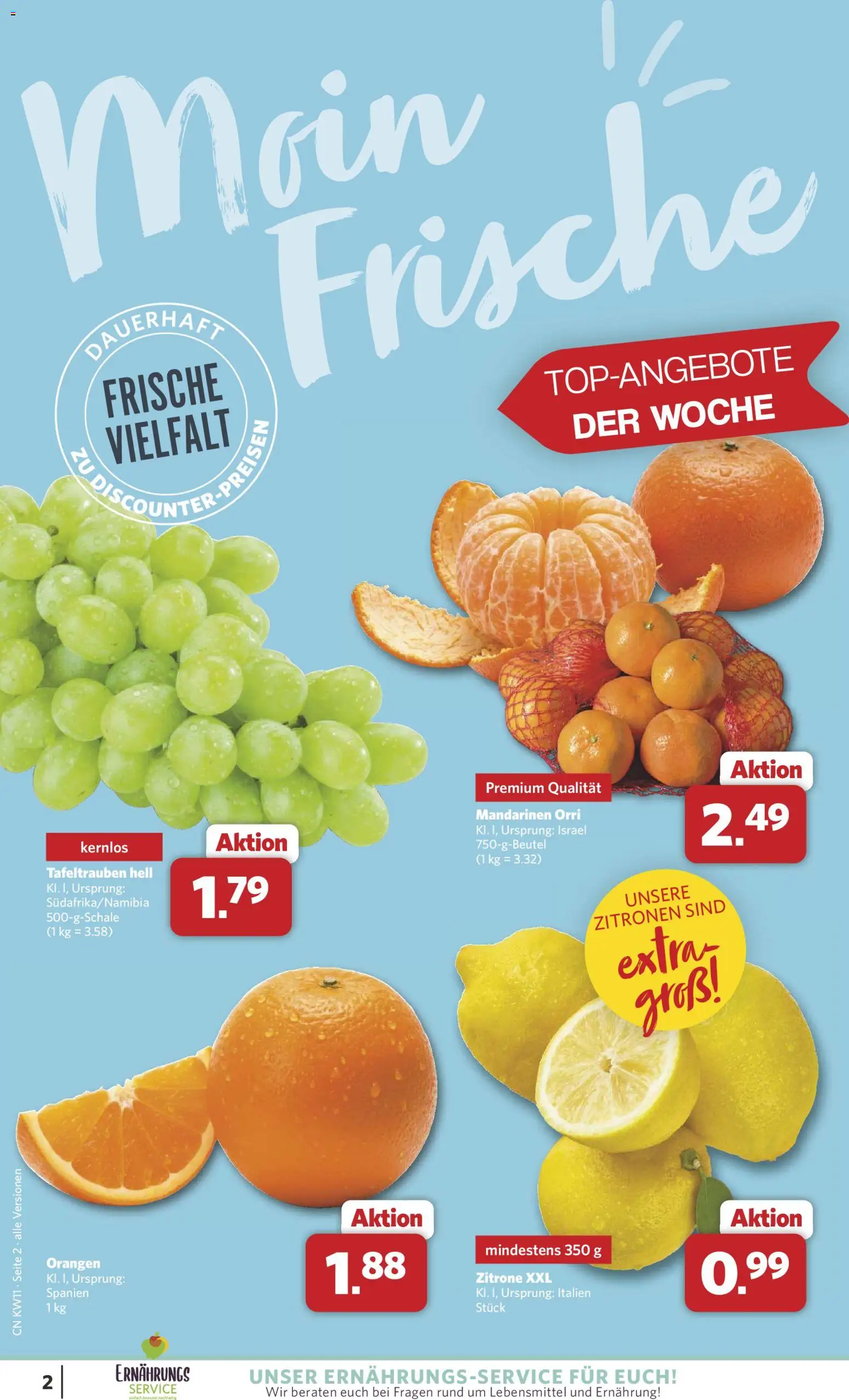 Combi Prospekt 	 – gültig ab 09.03.2026 | Seite: 2 | Produkte: Mandarinen, Orangen, Zitrone, Zitronen