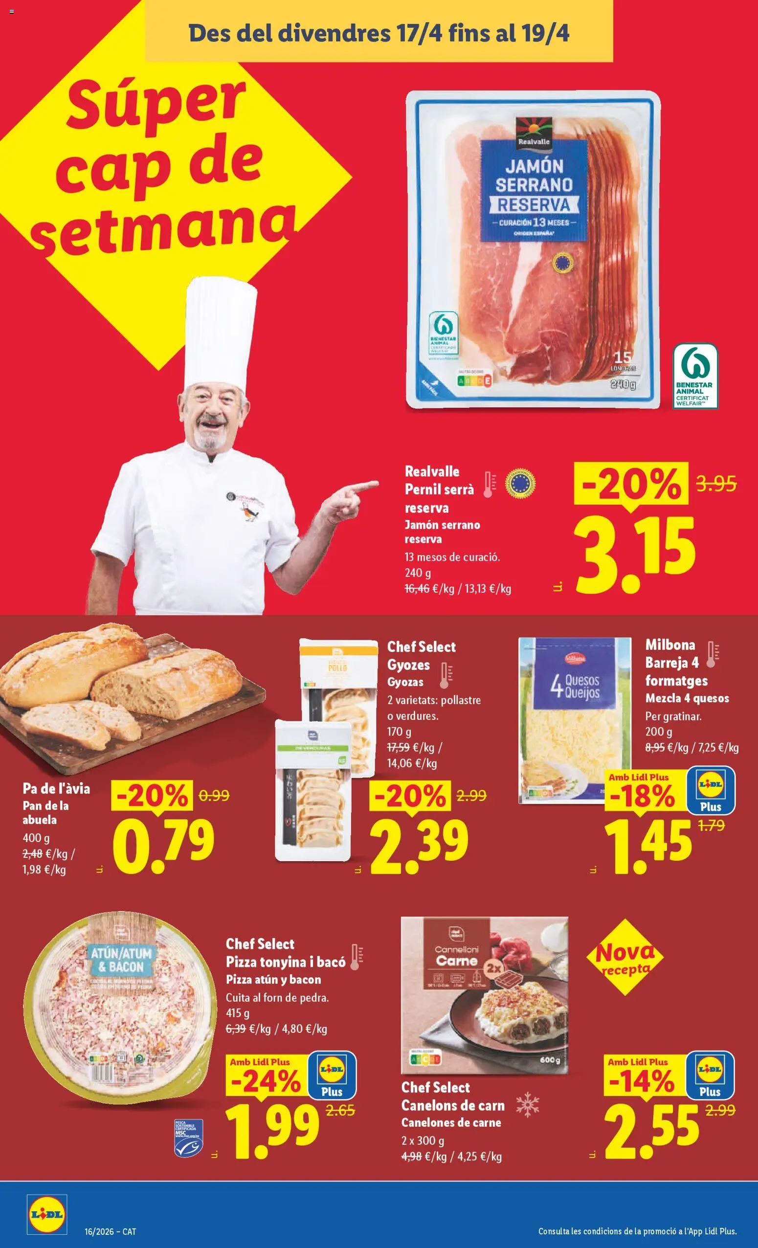 Lidl folleto │ válido desde el 13.04.2026 | Página: 30 | Productos: Jamón serrano, Jamón, Pizza, Canelones
