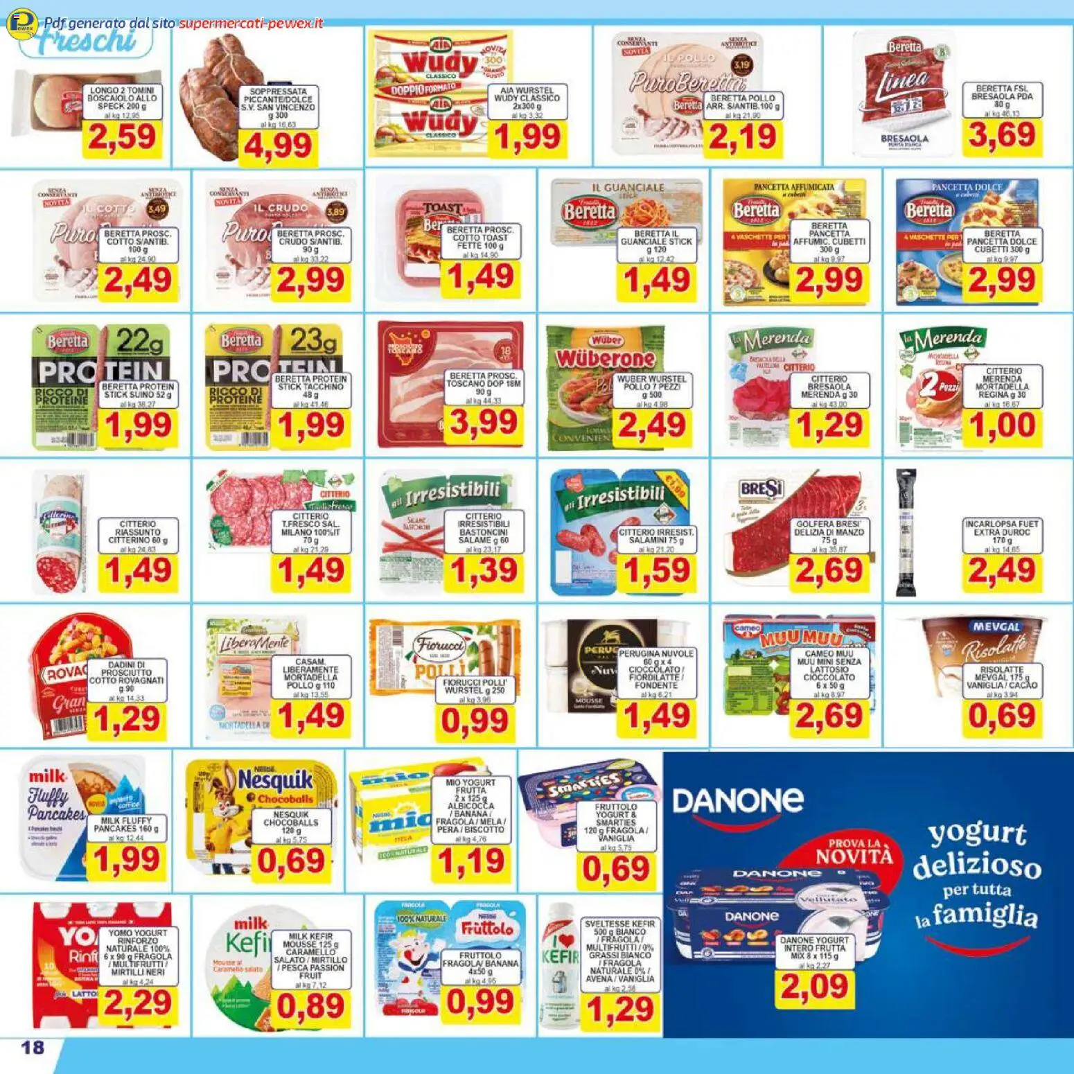 Volantino Pewex del 06.12.2025 | Pagina: 18 | Prodotti: Yogurt, Tacchino, Prosciutto, Pera