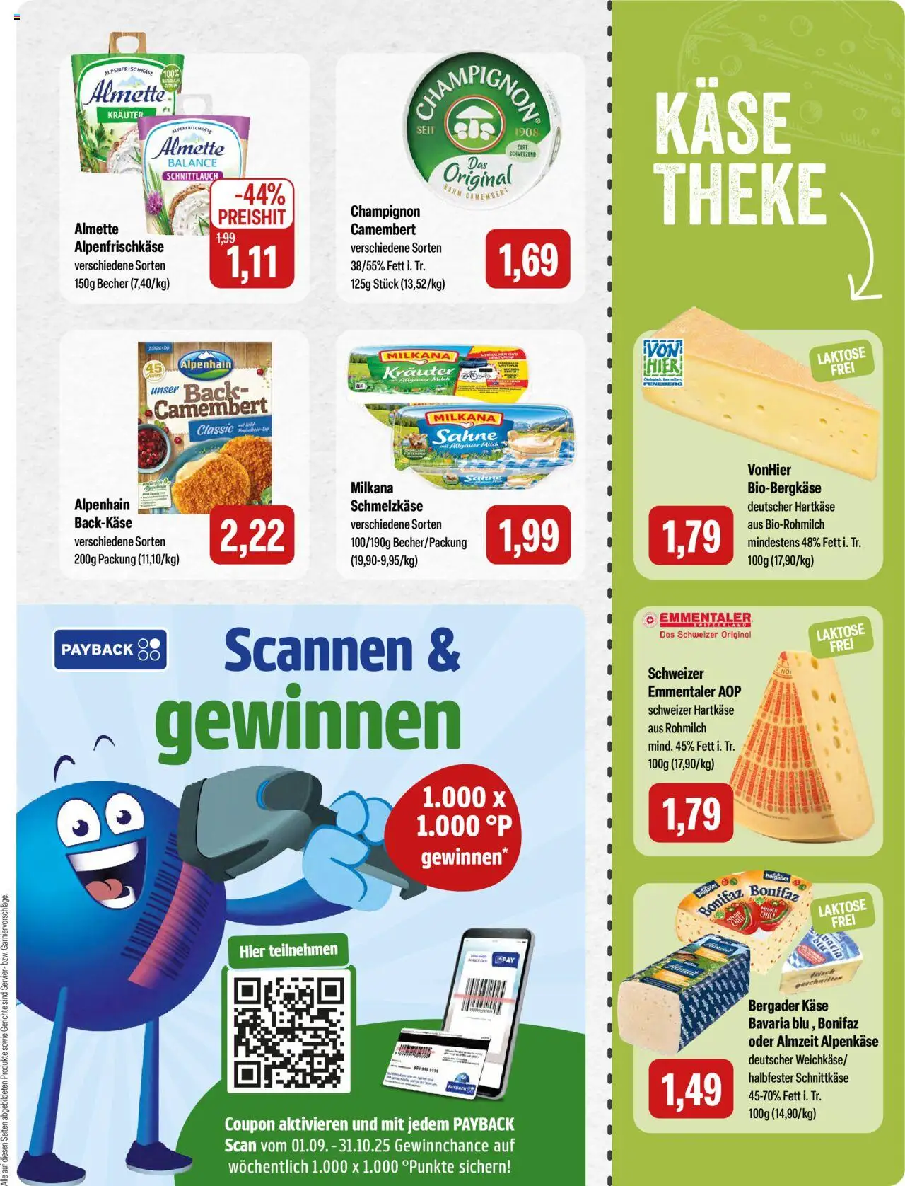 Feneberg Angebote – gültig ab 16.10.2025 | Seite: 7 | Produkte: Almette, Milch, Käse, Sahne