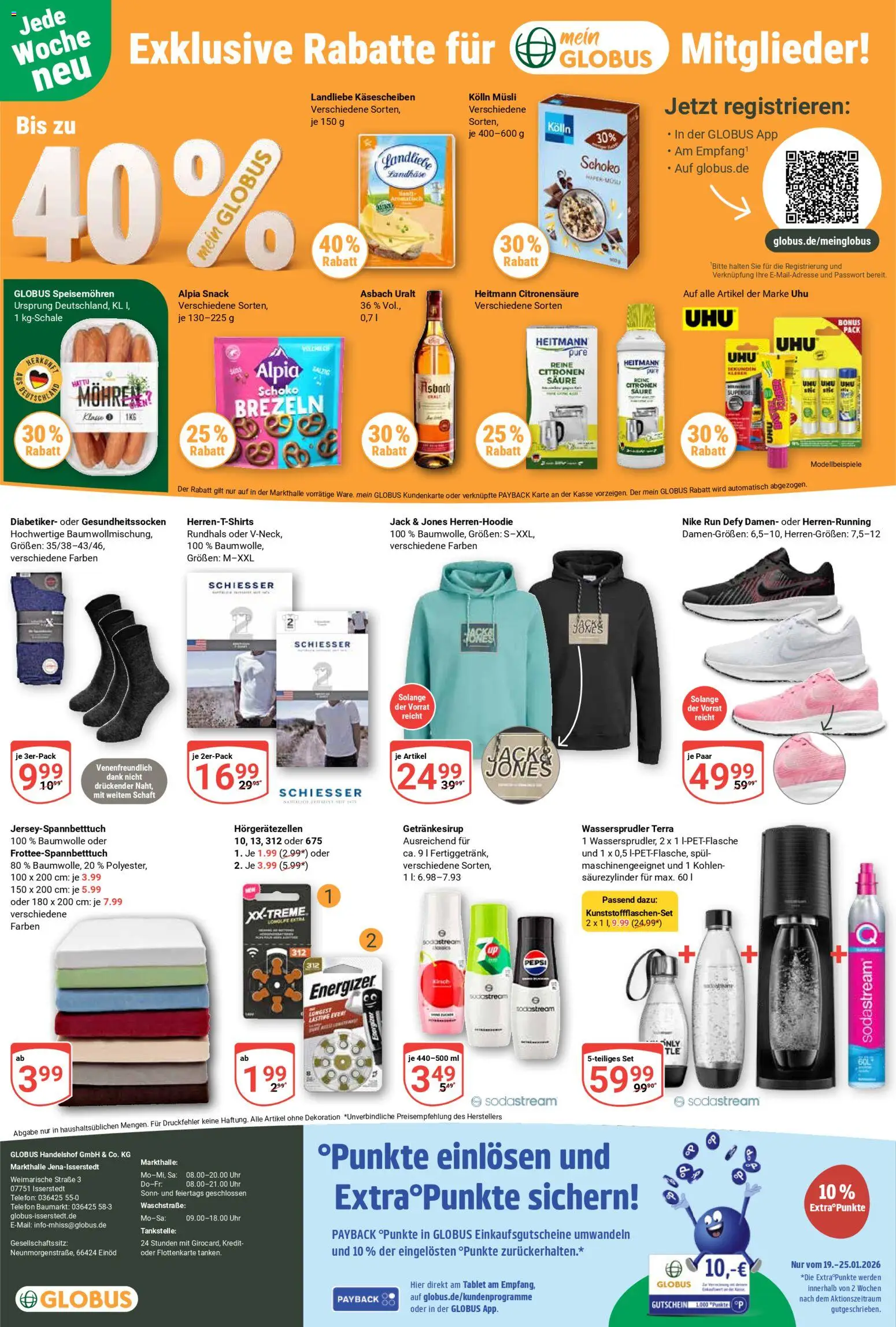 Globus Prospekt 	 – gültig ab 19.01.2026 | Seite: 26 | Produkte: Musli, Uhr, Tablet, Asbach