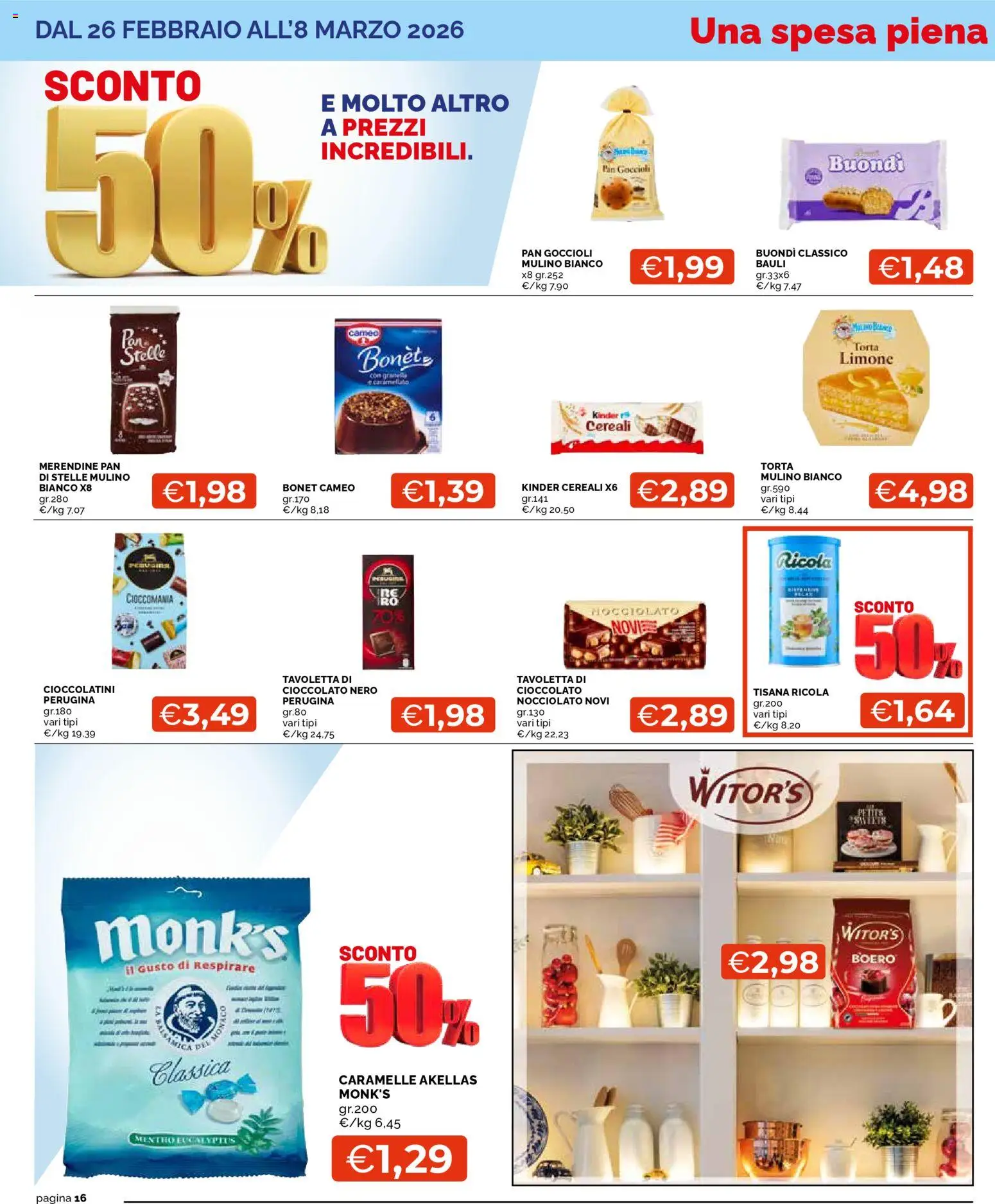 Volantino Mercatò del 26.02.2026 | Pagina: 16 | Prodotti: Cioccolato, Limone, Torta, Cioccolatini