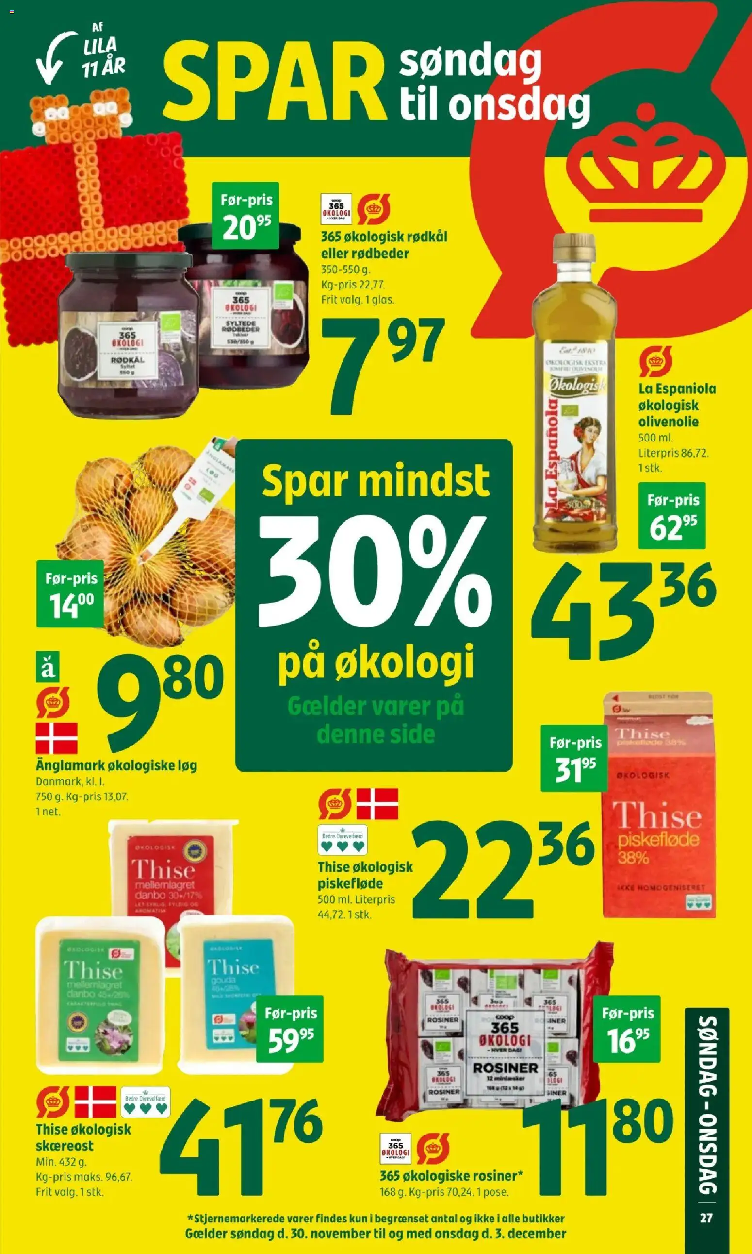 Coop 365 tilbudsavis – gyldig fra 27.11.2025 | Side: 4 | Produkter: Løg, Rødkål, Olivenolie, Syltede Rødbeder