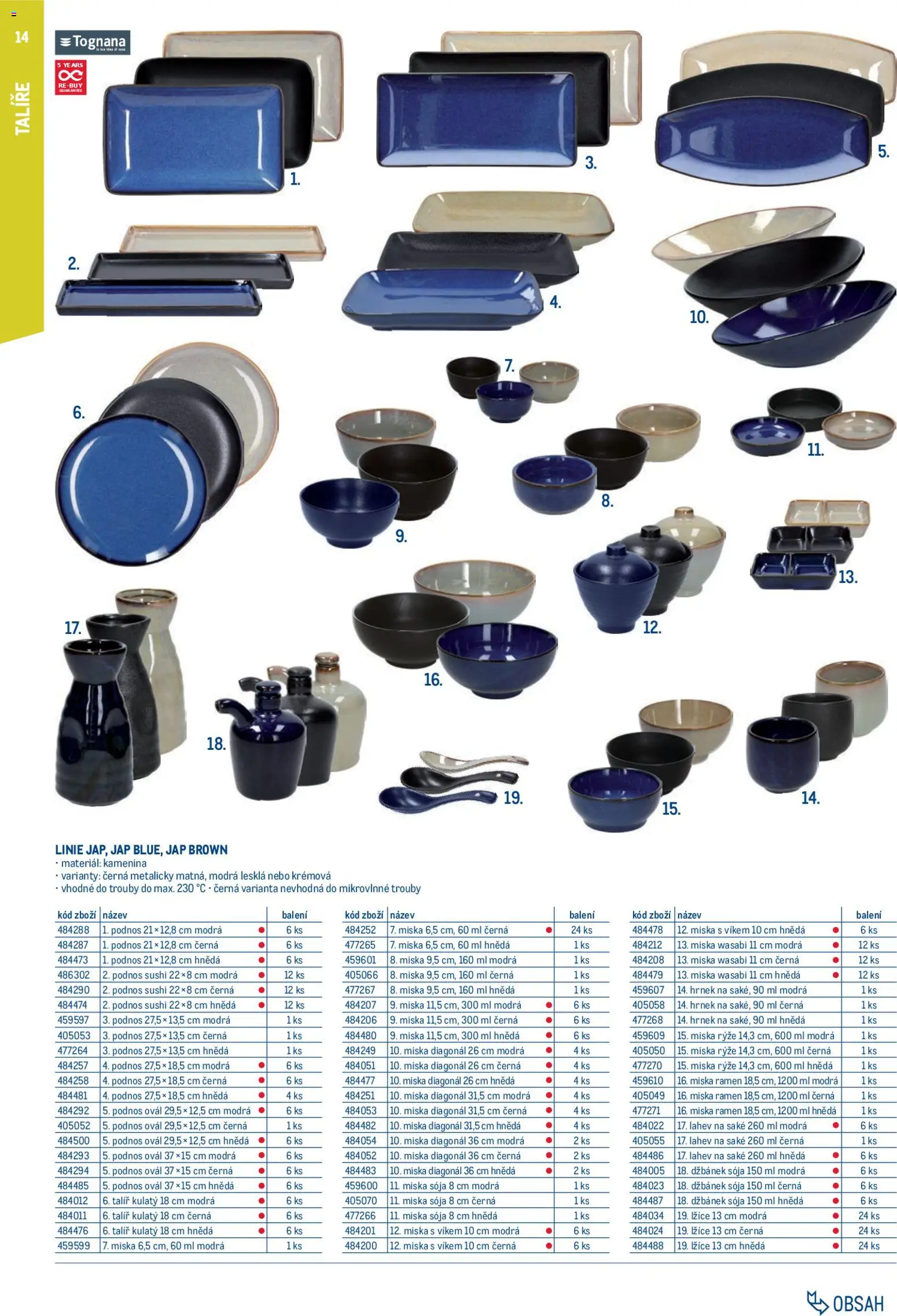 Makro leták - Gastro vybavení a zařízení od 01.02.2026 | Strana: 14 | Produkty: Wasabi, Miska, Talíř, Sushi