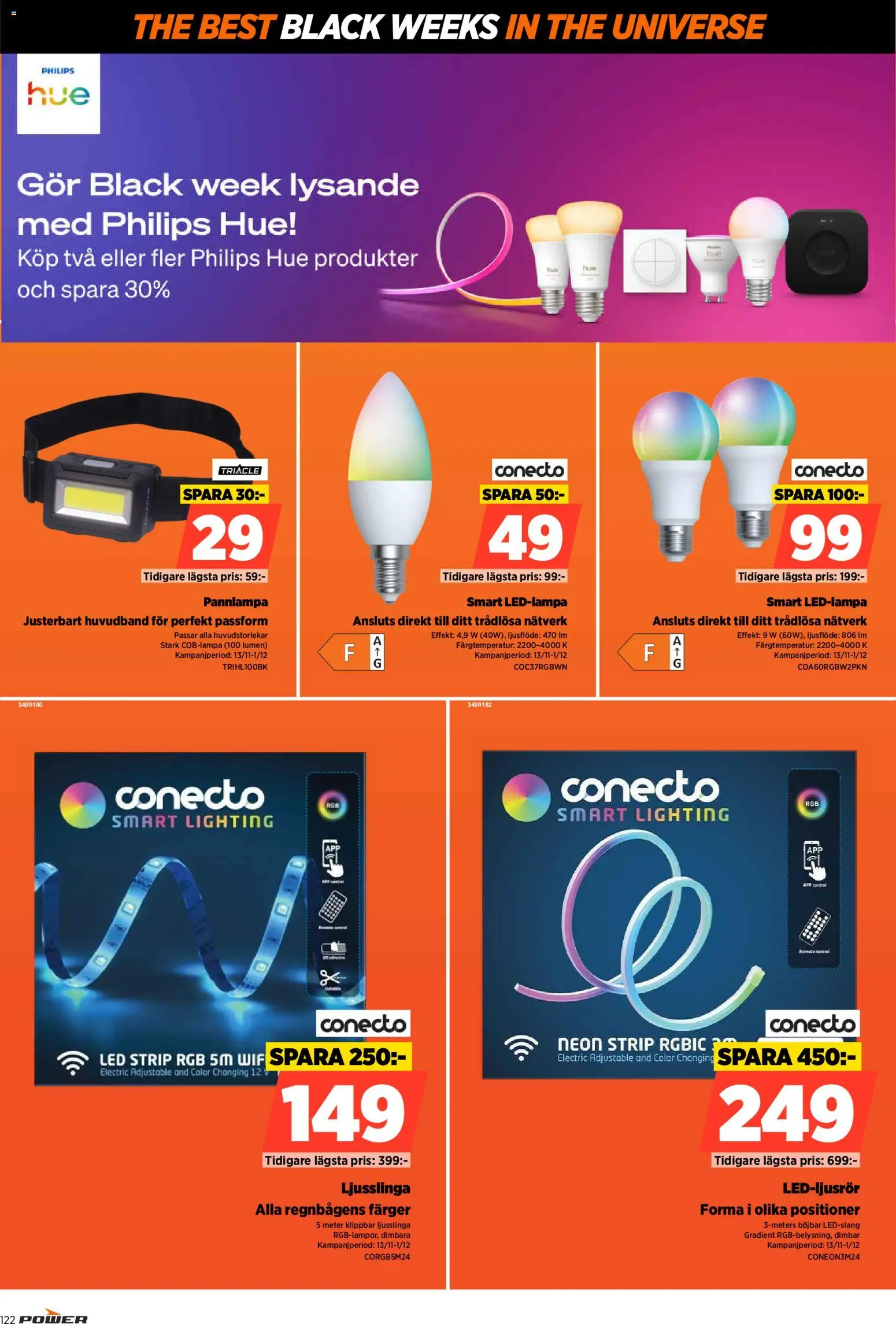 Power reklamblad aktuell från 24.11.2025 | Sida: 122 | Produkter: Pannlampa, Ljusslinga