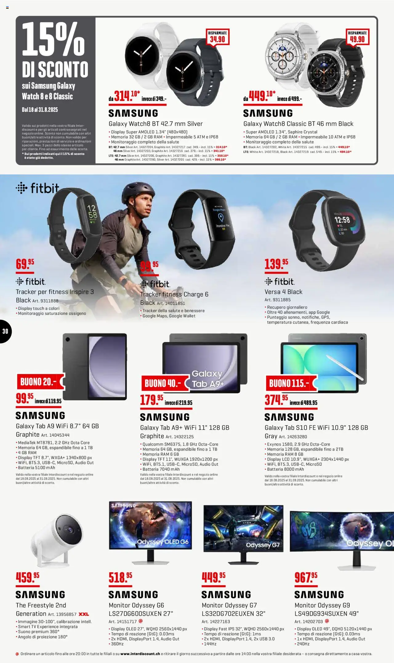 Interdiscount Aktionen IT ab 25.08.2025 | Seite: 30 | Produkte: Audio, Monitor, TV, Samsung