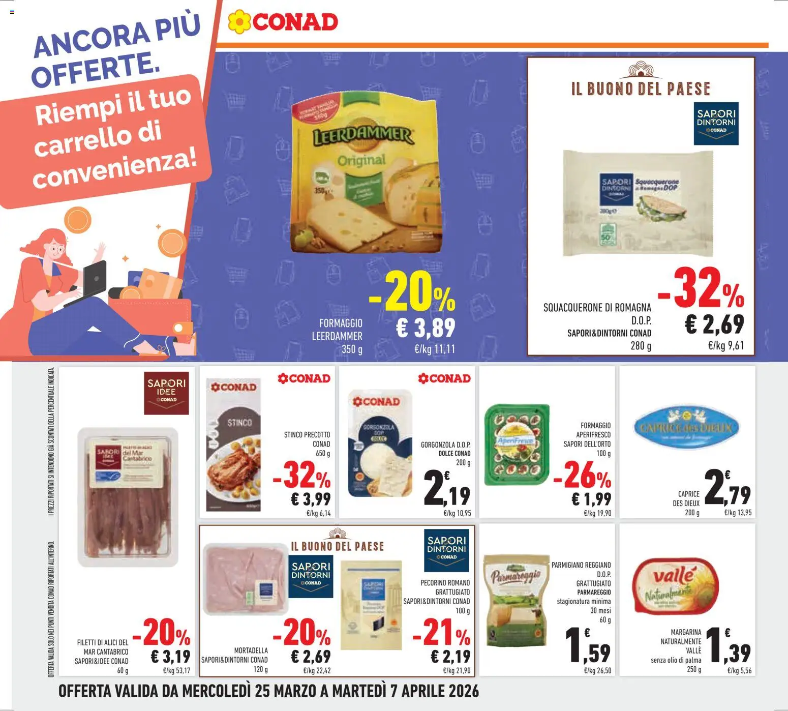 Volantino Conad del 25.03.2026 | Pagina: 30 | Prodotti: Olio, Parmigiano, Pecorino, Alici