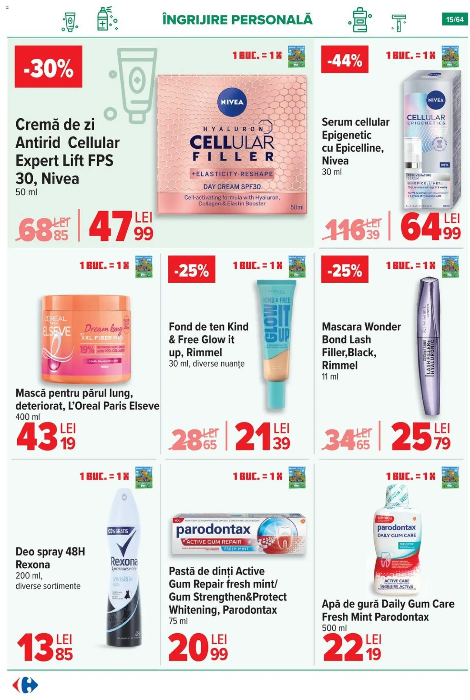 Noul catalog Carrefour – valabil de la 29.10.2025 | Pagină: 17 | Produse: Serum, Cremă, Apă de gură, Apă