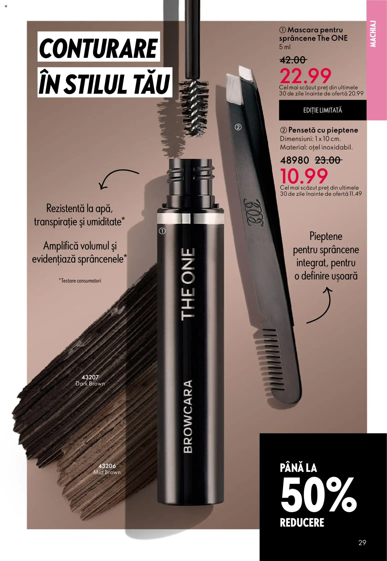 Noul catalog Oriflame – valabil de la 23.12.2025 | Pagină: 29 | Produse: Pensetă, Pieptene, Machiaj, Mascara
