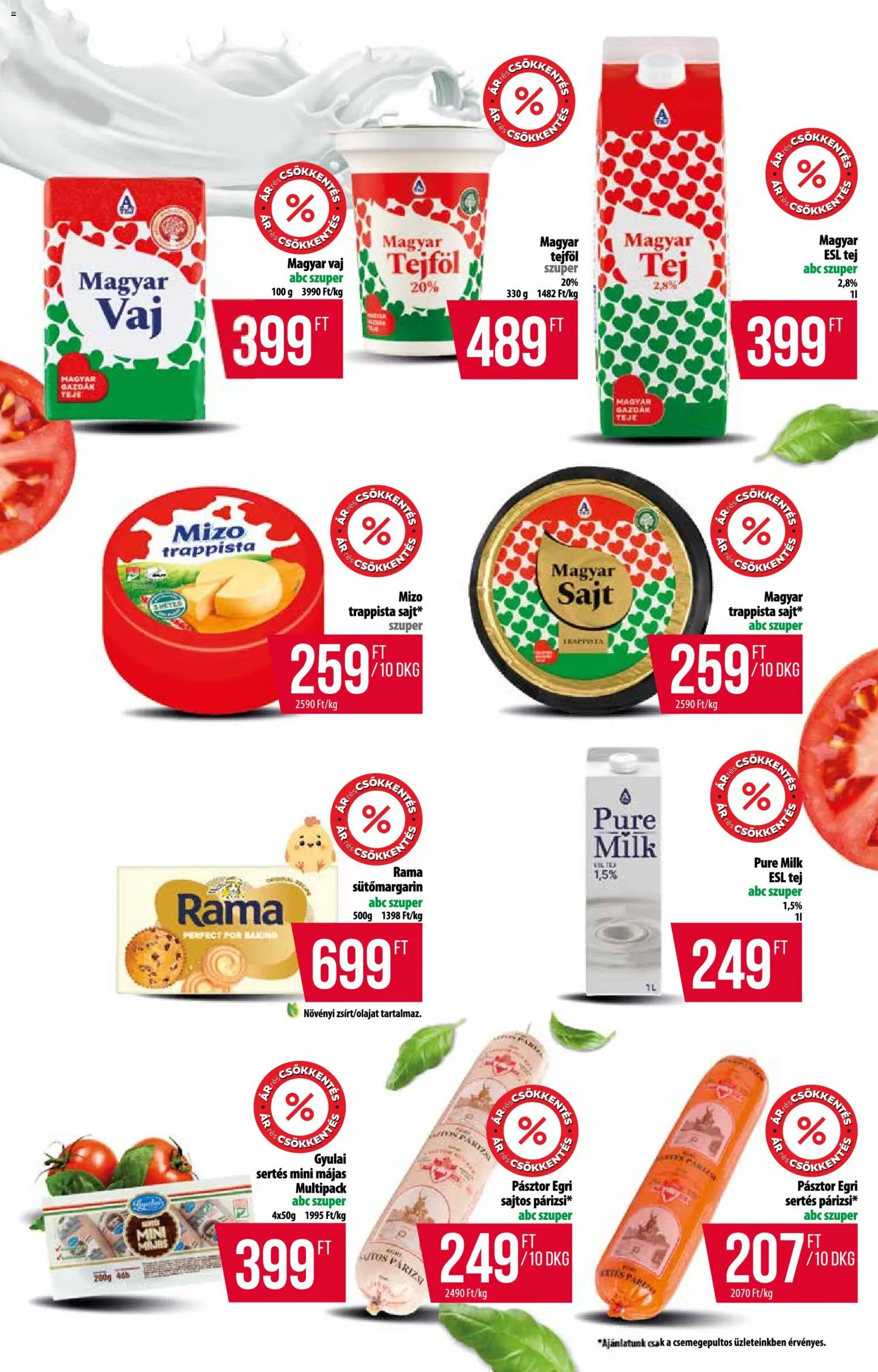 COOP akciós ujság - amely érvényes a következő dátumtól: 12.03.2026 | Oldal: 4 | Termékek: Tej, Vaj, Sajt, Tejföl