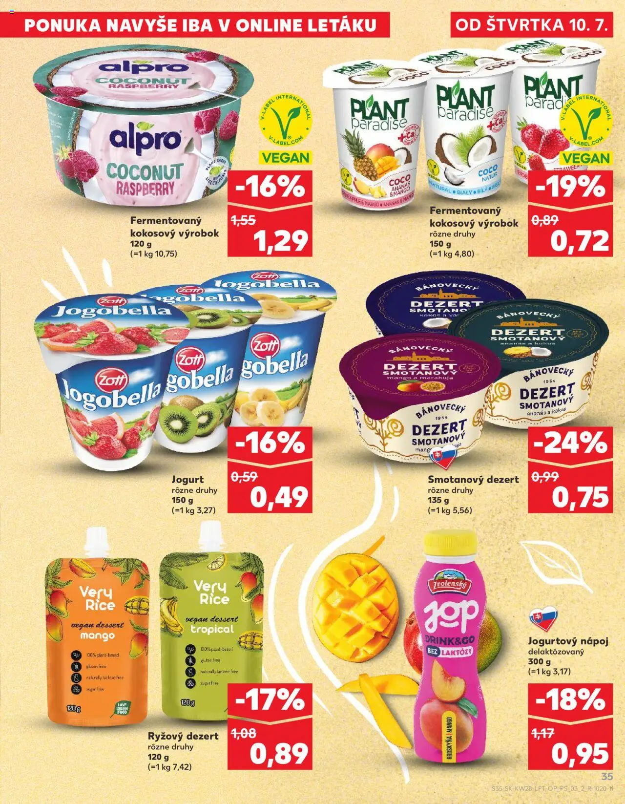 Kaufland Partizánske │ platný od 10.07.2025 | Strana: 35 | Produkty: Jogurt, Ananás, Mango, Alpro