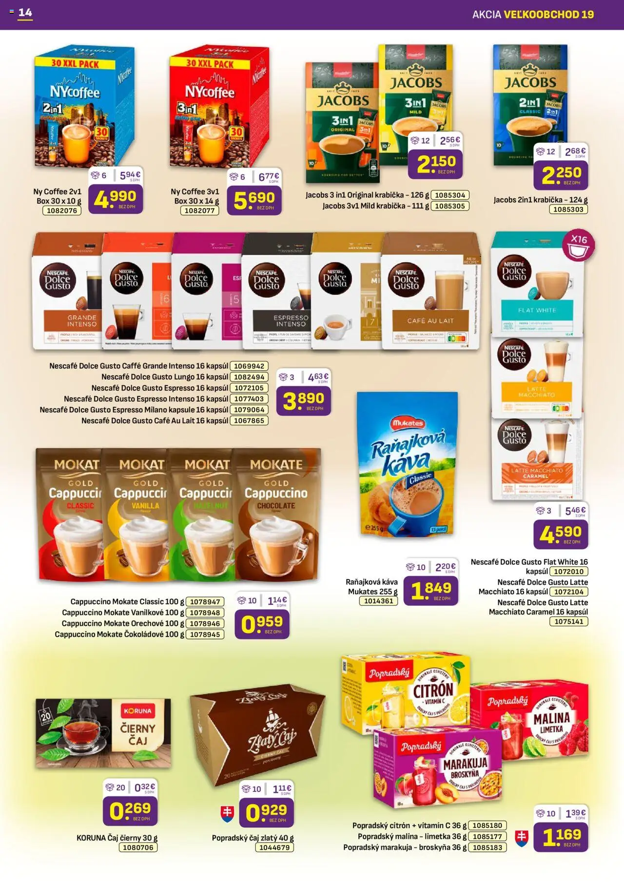 Nové Libex akcie – leták je platný od 22.09.2025 | Strana: 14 | Produkty: Dolce Gusto, Limetka, Čaj