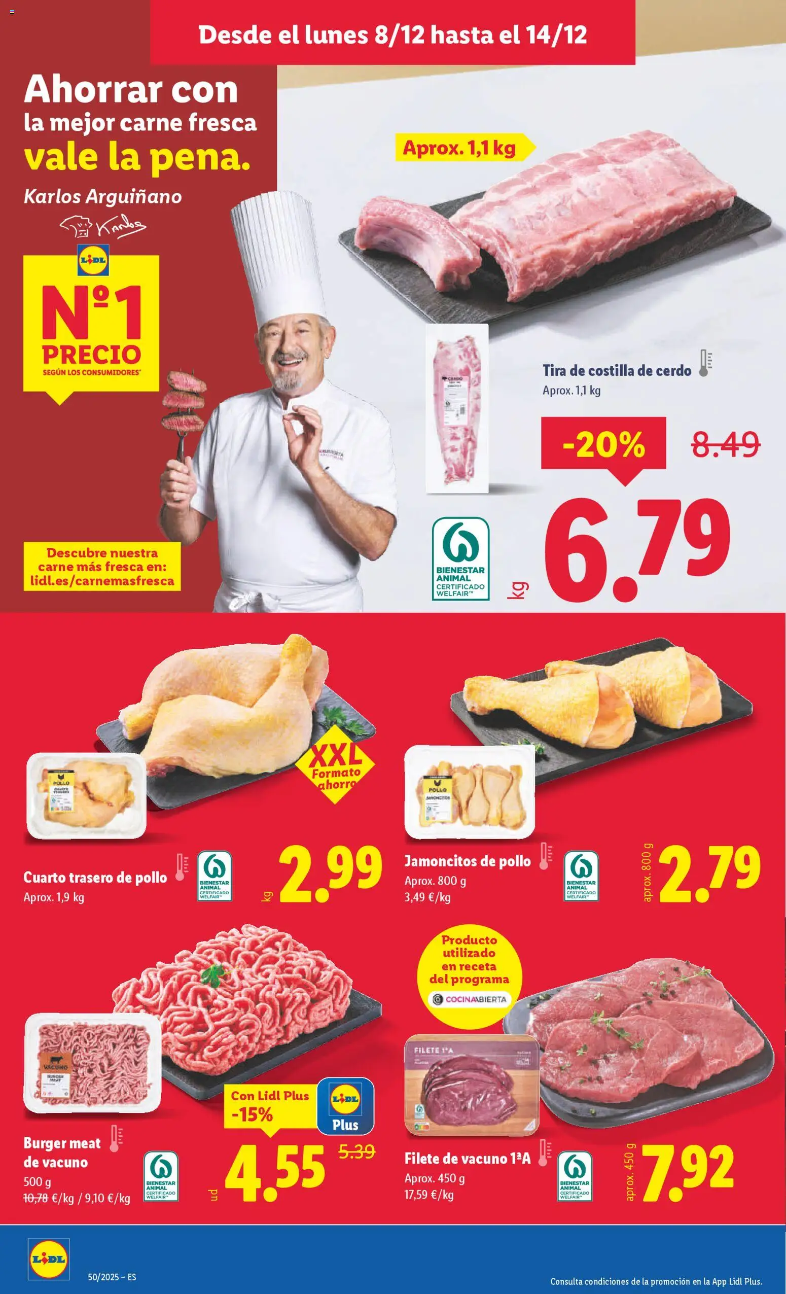 Lidl folleto │ válido desde el 08.12.2025 | Página: 12 | Productos: Cerdo, Costilla de cerdo, Filete